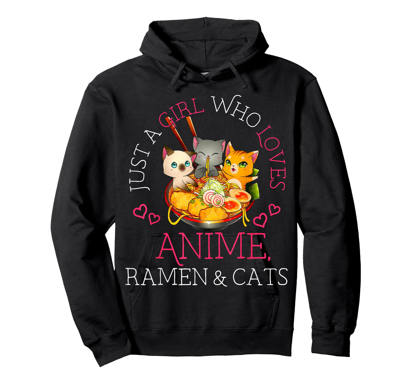 Just a Girl Anime Ramen and Cats Gift Manga T-Shirt