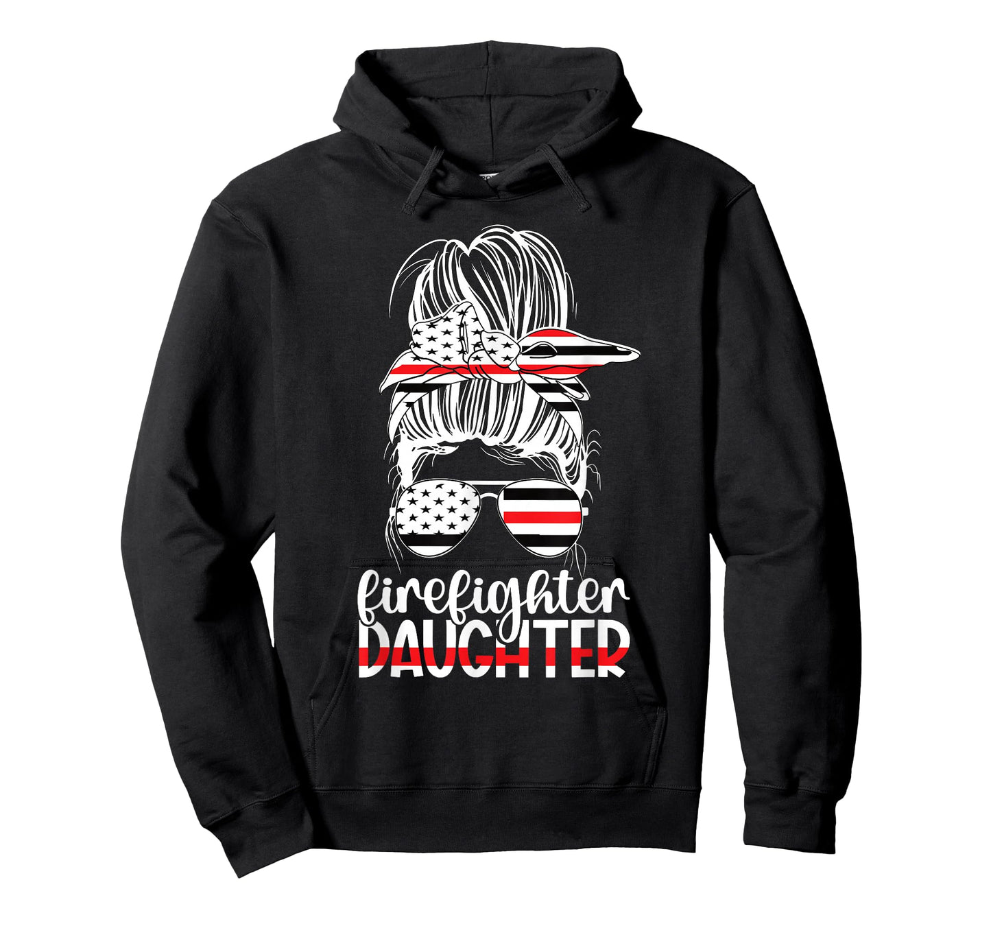 Firefighter Daughter Messy Bun Fireman Daughter T-Shirt