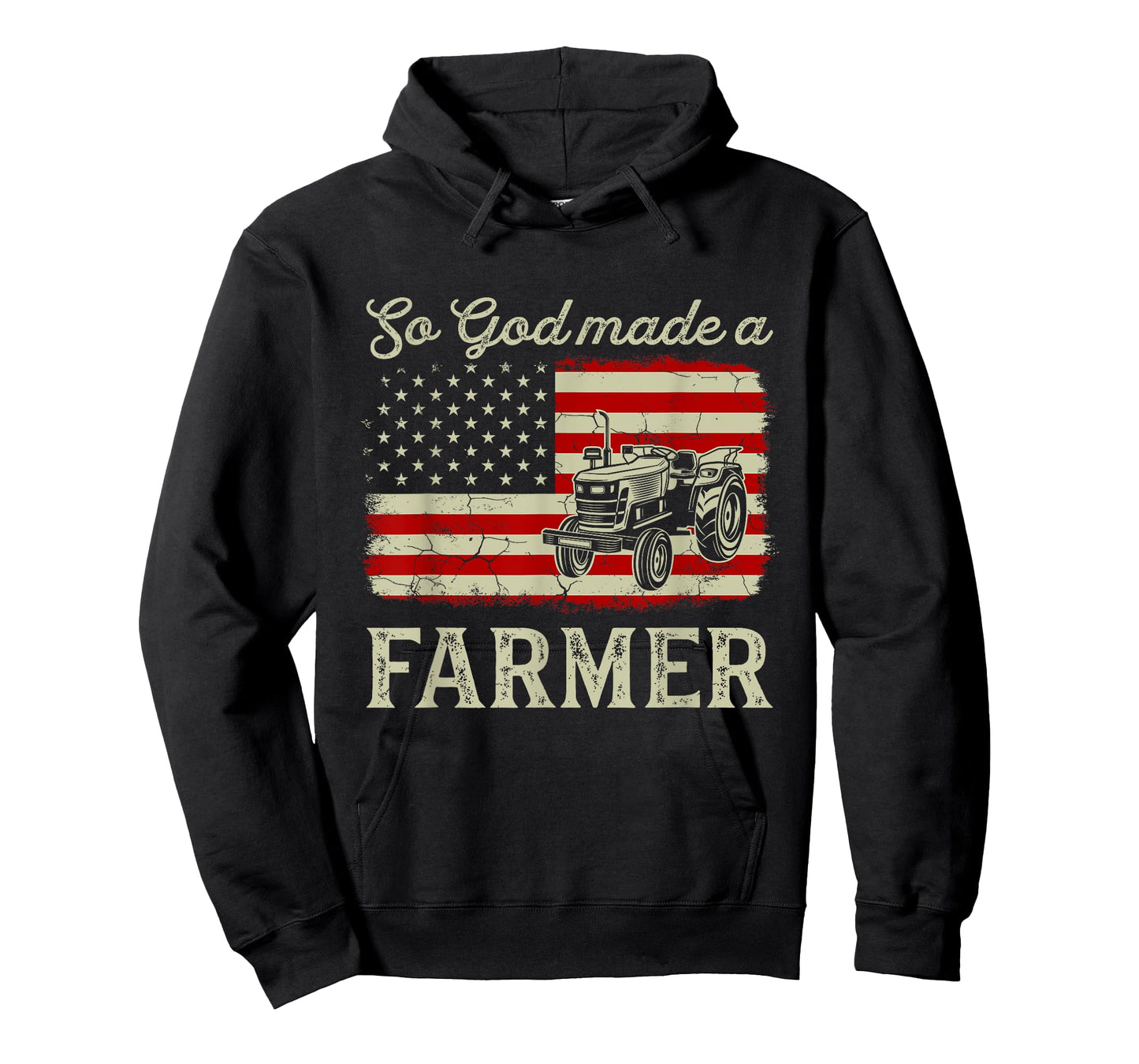 Vintage Old American Flag Patriotic So God Made A Farmer T-Shirt