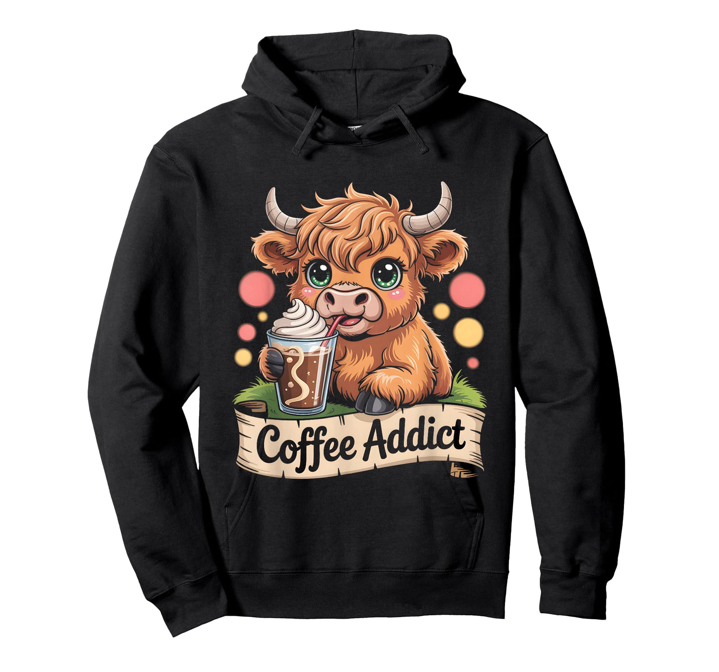 Cute Highland Cow Coffee Addict Funny Drink Coffee Cowgirl T-Shirt