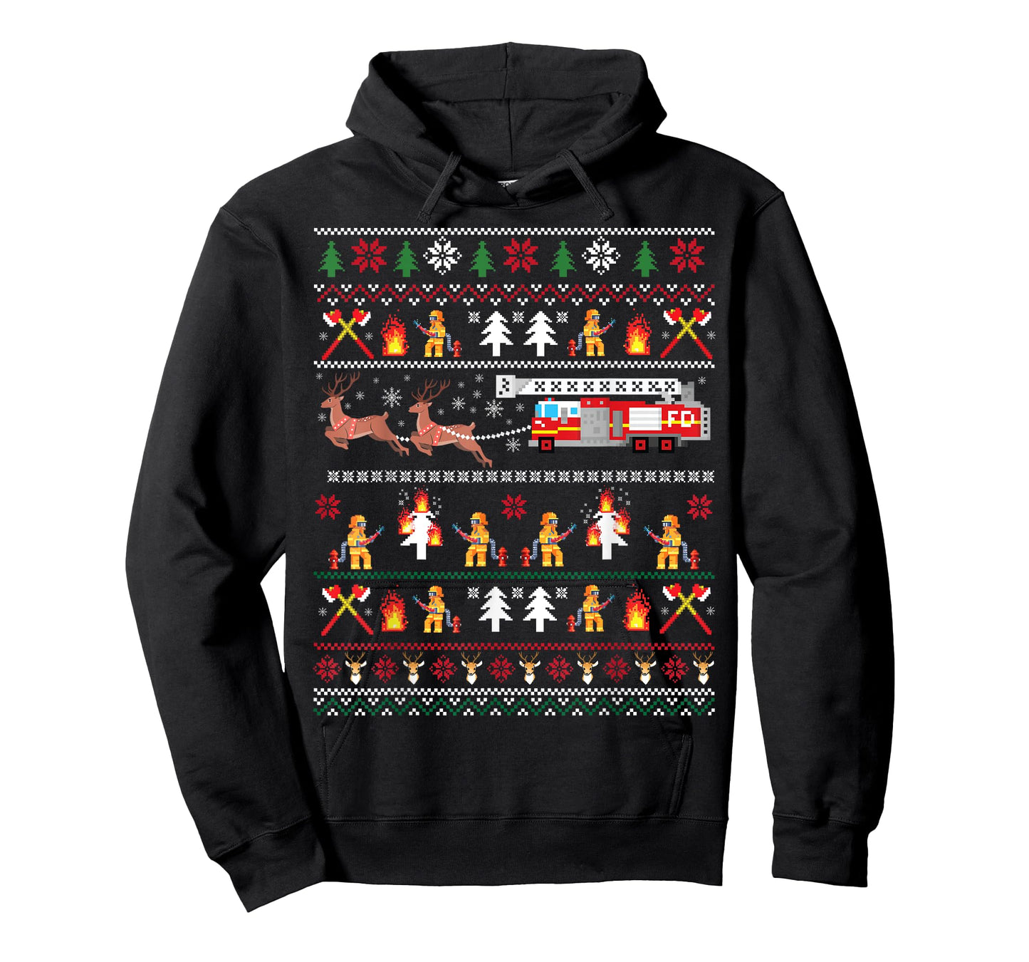 Firefighter Ugly Christmas Sweater, Fireman Fire Firefighter T-Shirt