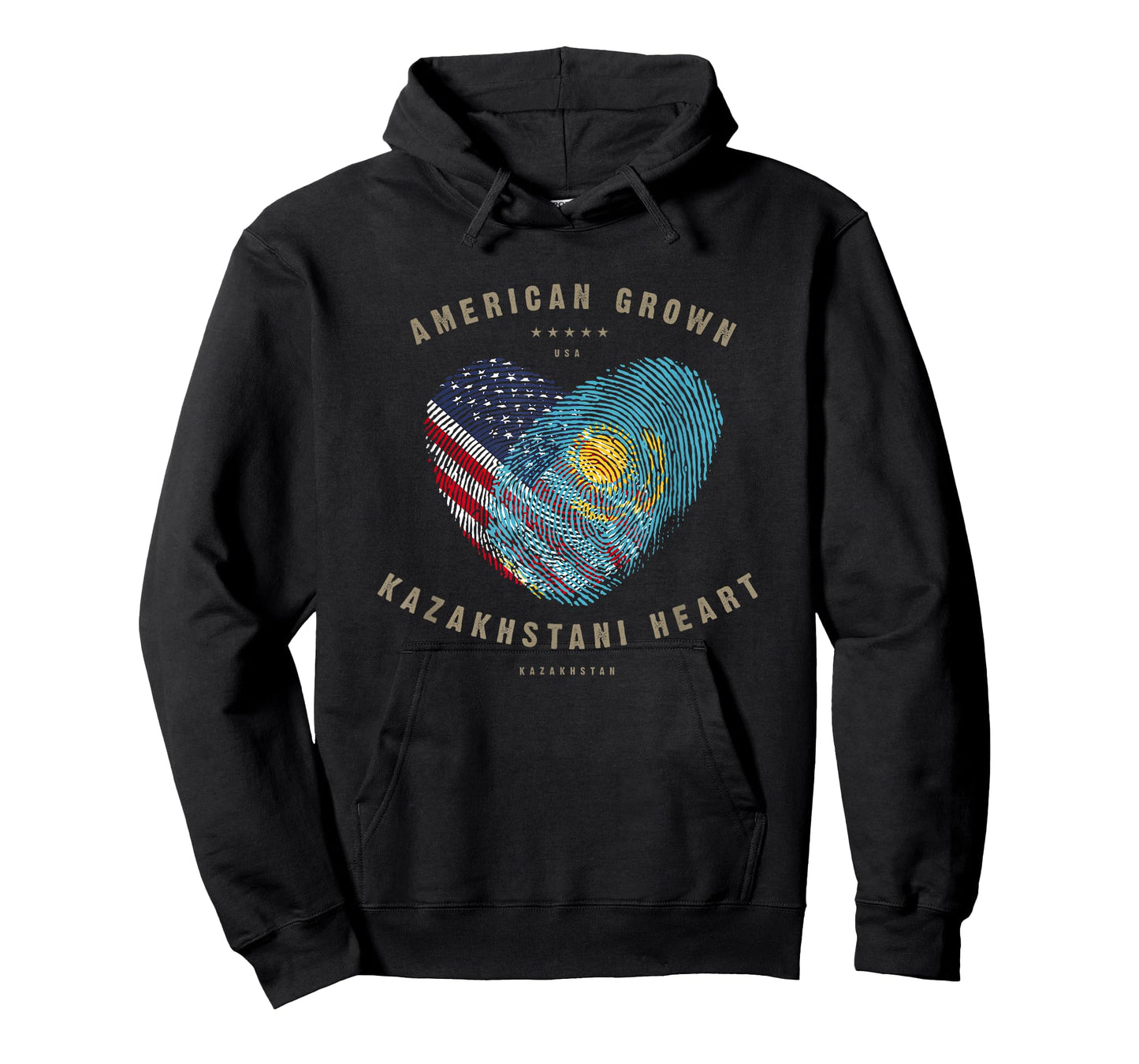 American Grown Kazakhstani Heart Love Kazakhstan Flag T-Shirt