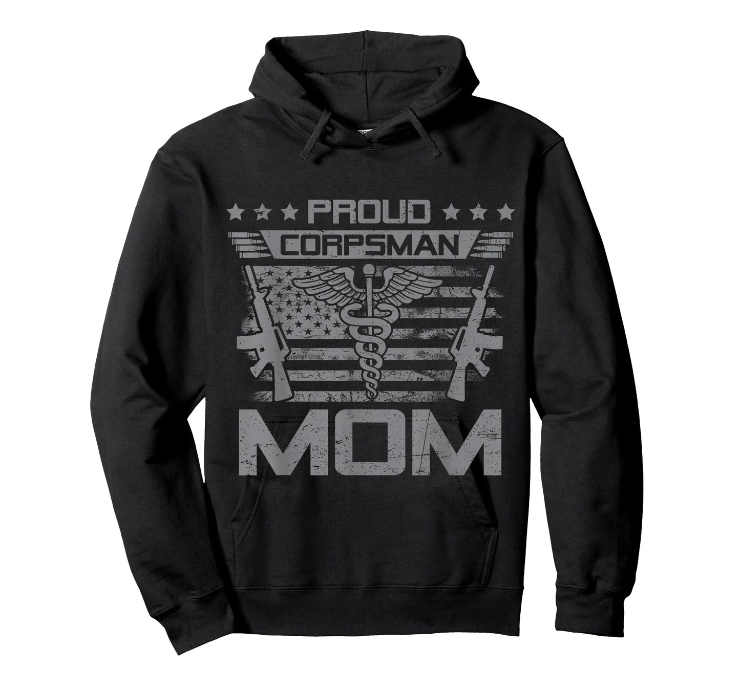 Proud Corpsman Mom Flag USA Family Matching T-Shirt