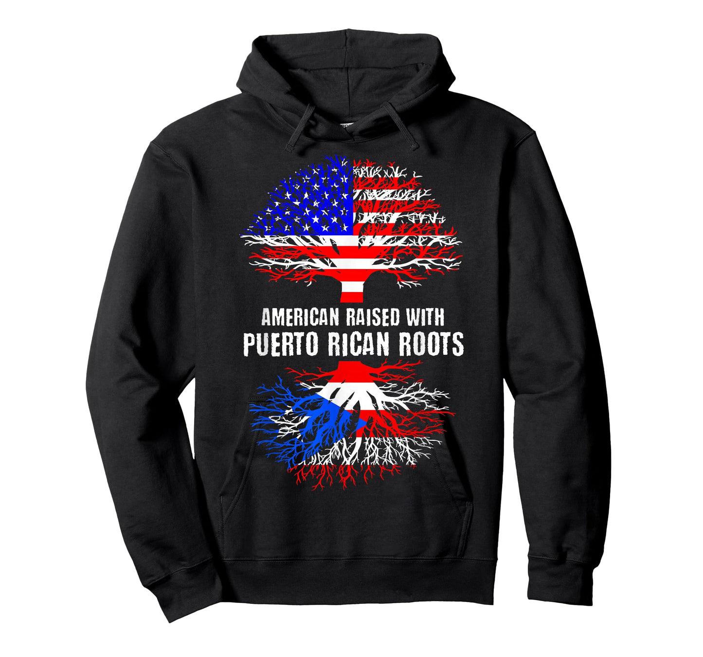 American Raised With Puerto Rican Roots USA Flag Puerto Rico T-Shirt