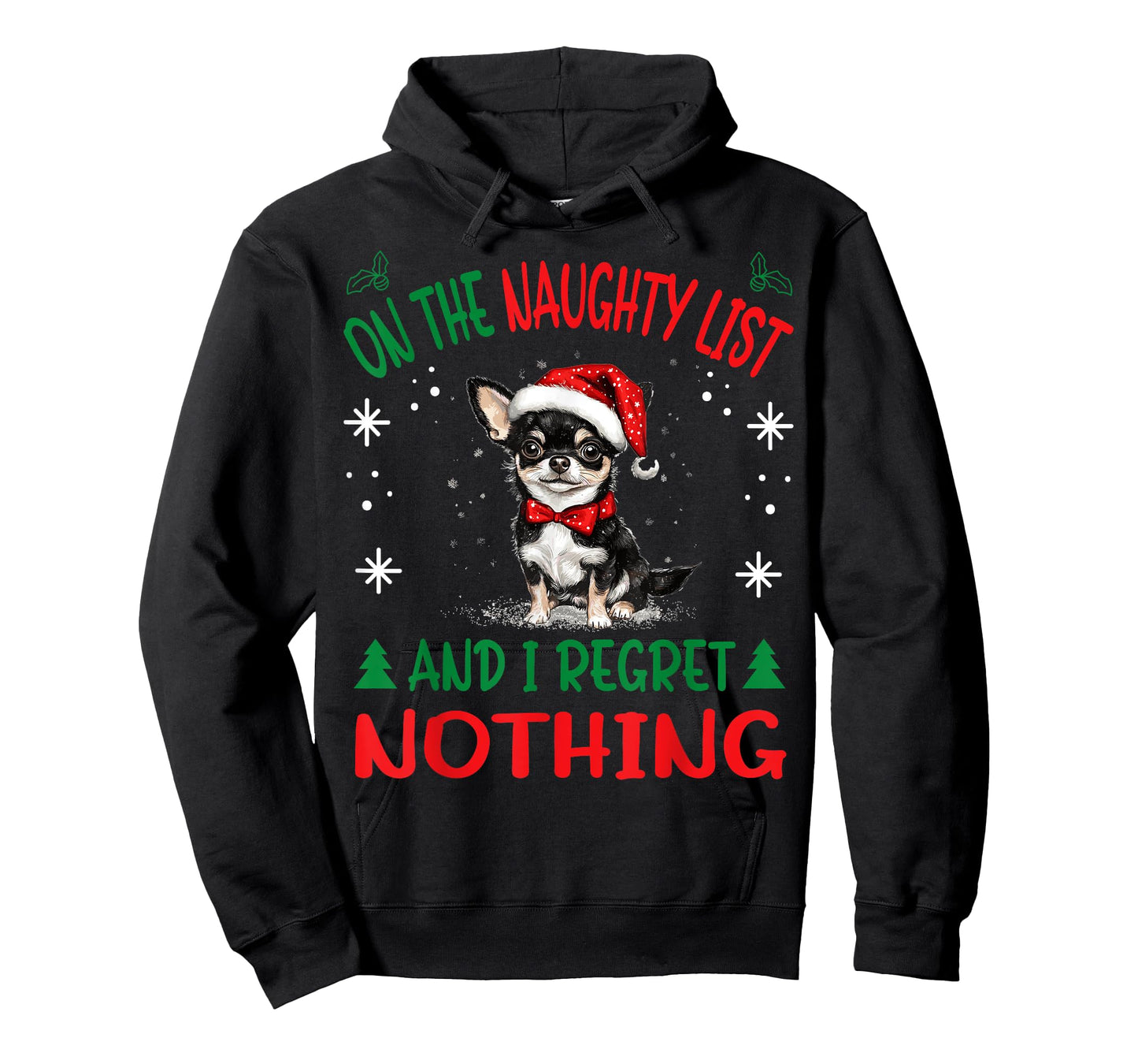 Cute Chihuahua Chiwawa dog Dog Christmas On The Naughty List T-Shirt
