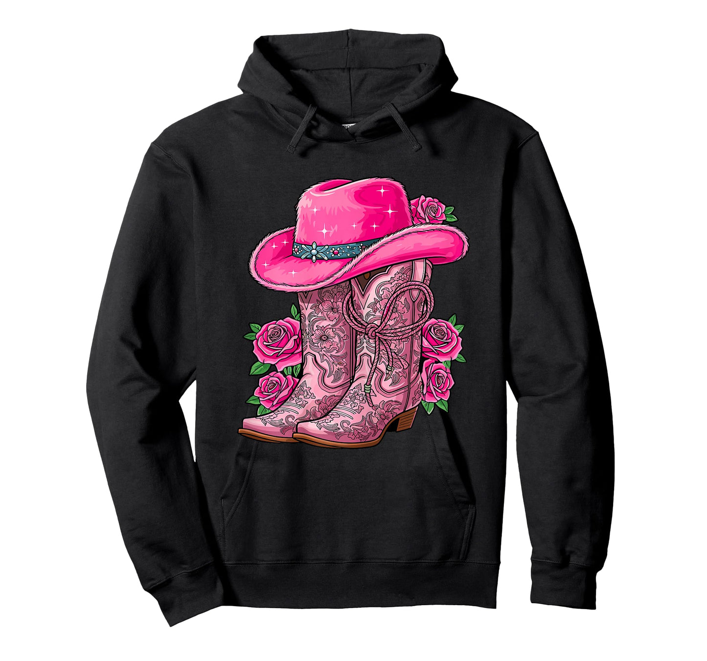 Cowgirl Boots and Hat Roses Western Rodeo Country T-Shirt