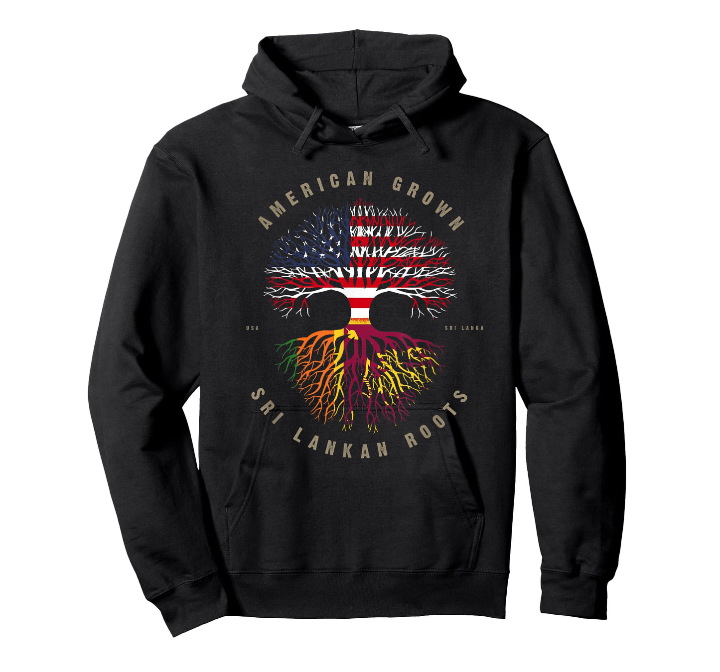 American Grown Sri Lankan Roots Sri Lanka Flag T-Shirt
