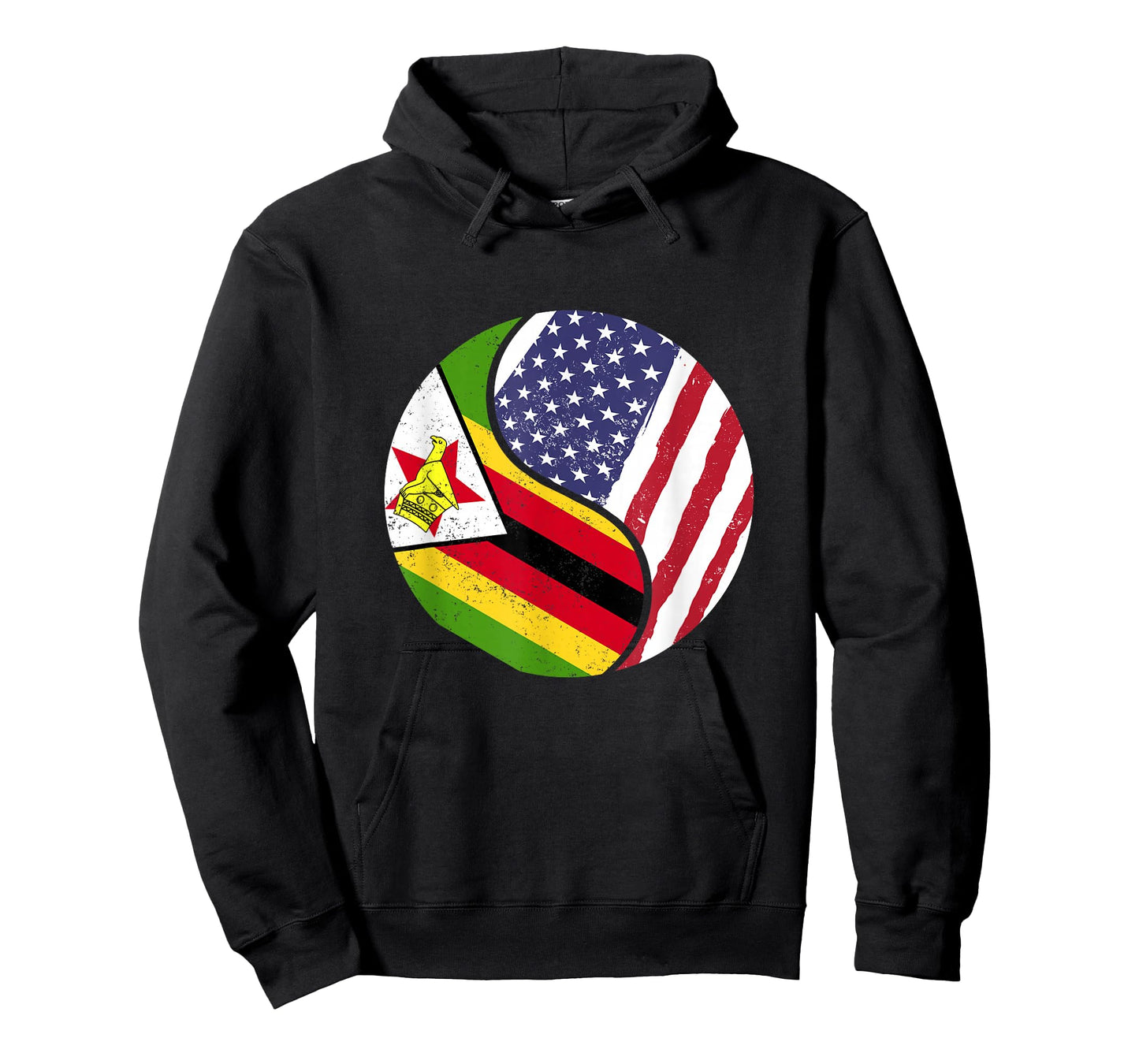 United States Yin And Yang - US Flag Zimbabwe T-Shirt