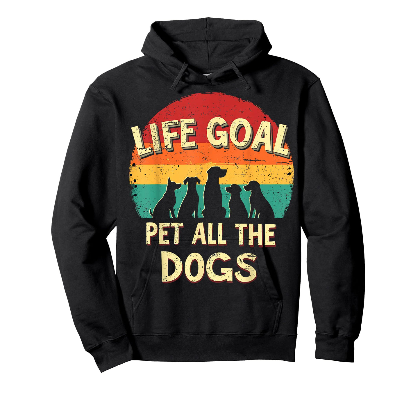 Life Goal Pet All The Dogs Dog Lover Vintage Funny Dog Retro T-Shirt