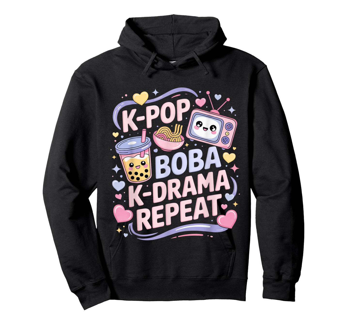 K-Pop Boba K-Drama Repeat K-POP Music Lover Kawaii Korean T-Shirt