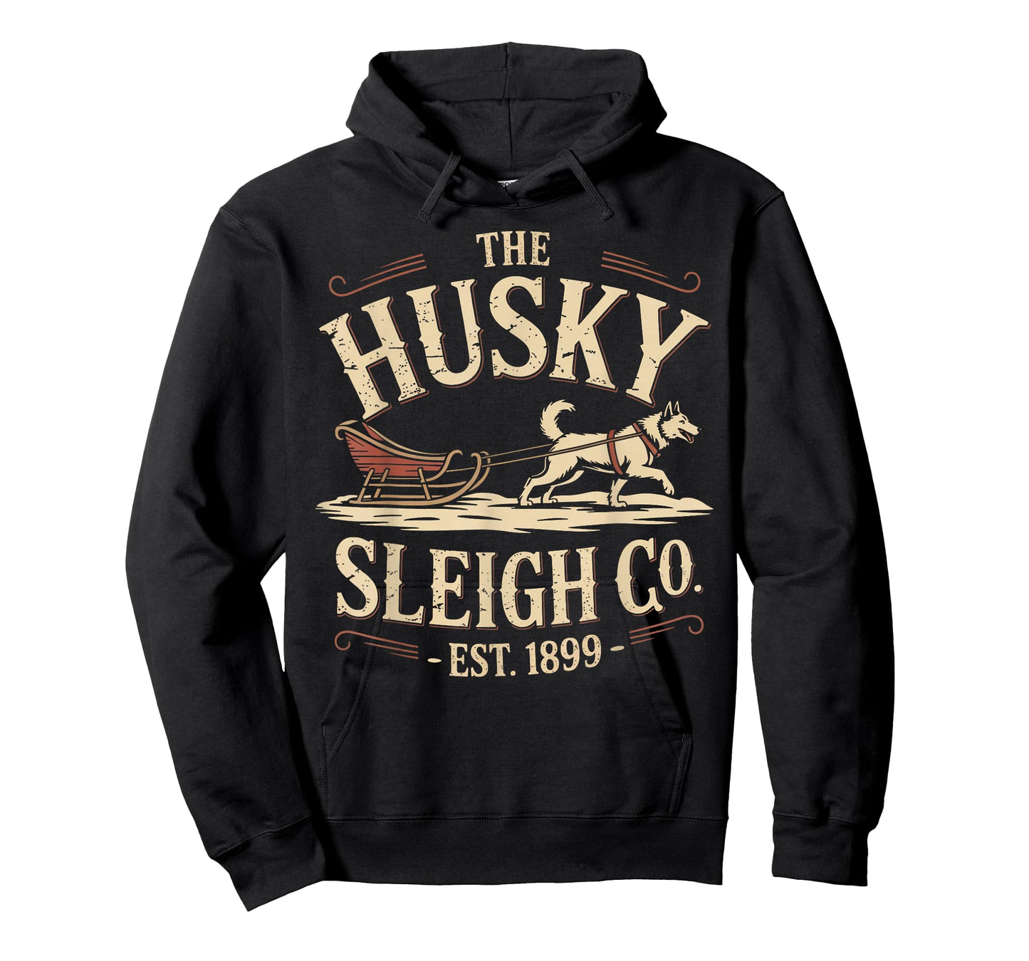 Retro Husky Sleigh Co - Vintage Dog Christmas T-Shirt