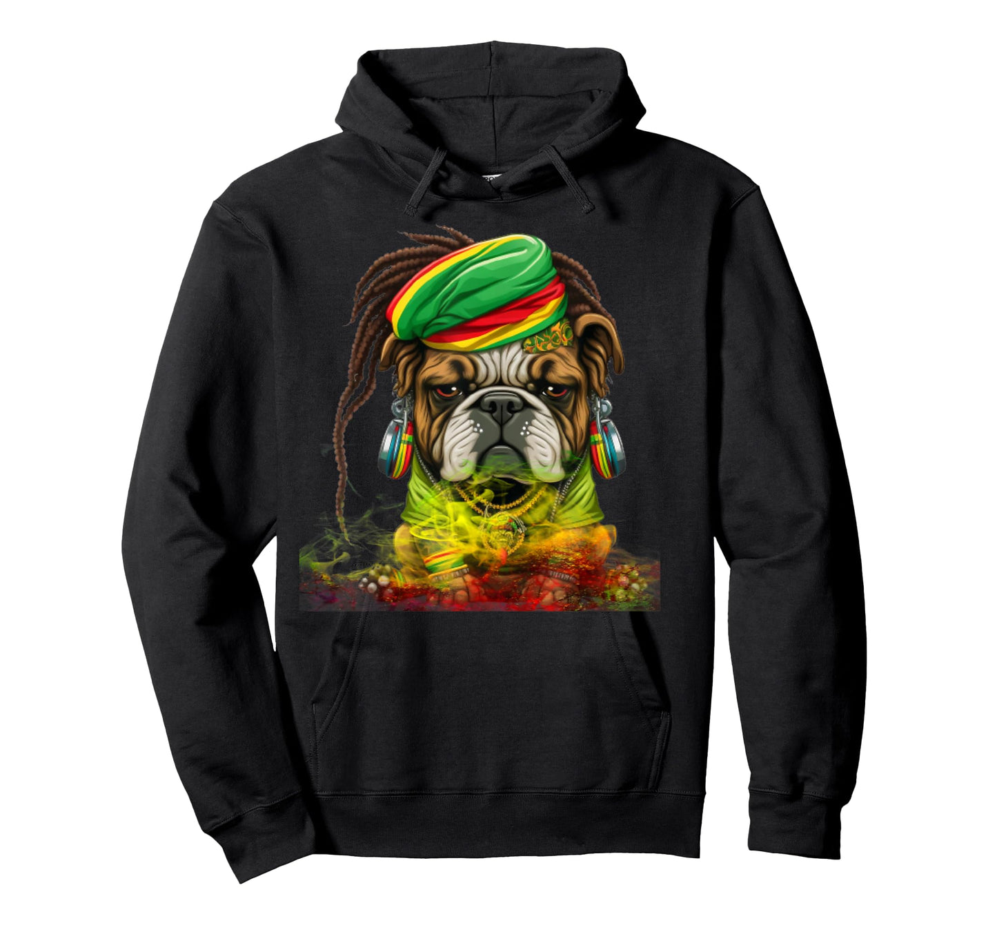 Rasta Dog Stylish Rastafari Bulldog Reggae & Jamaica Vibes T-Shirt