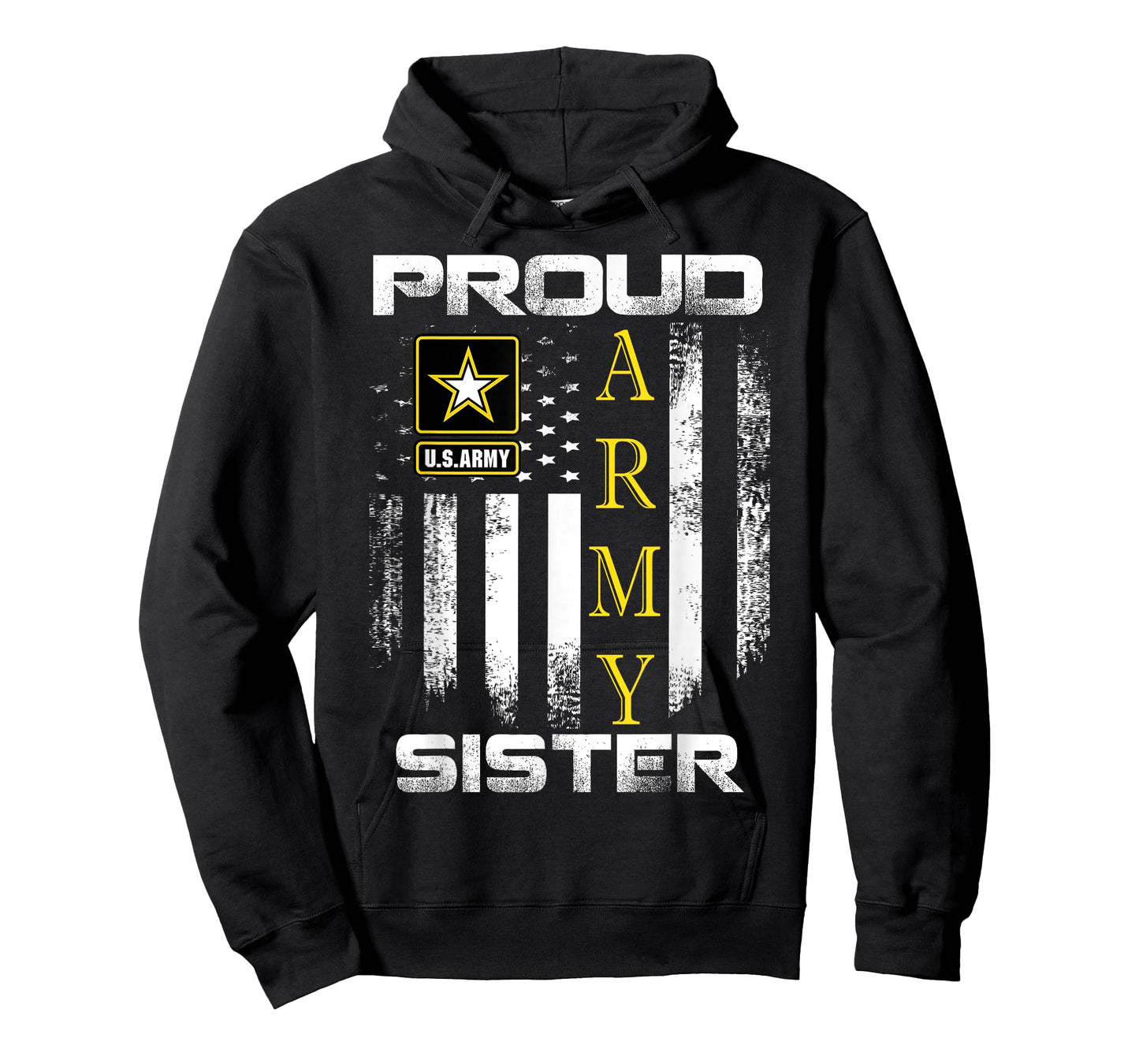 Vintage Proud Army Sister with American Flag Gift T-Shirt