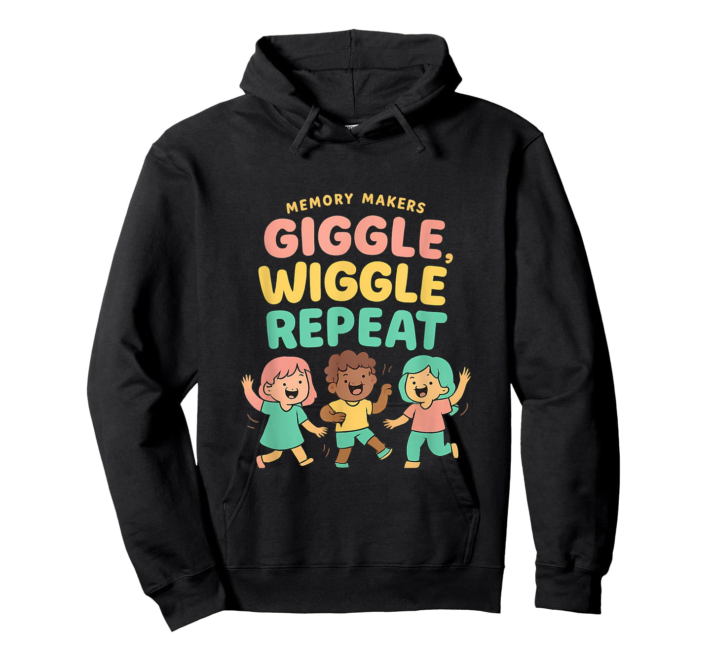 Giggle Wiggle Repeat Cartoon Dance Bubble Letters T-Shirt