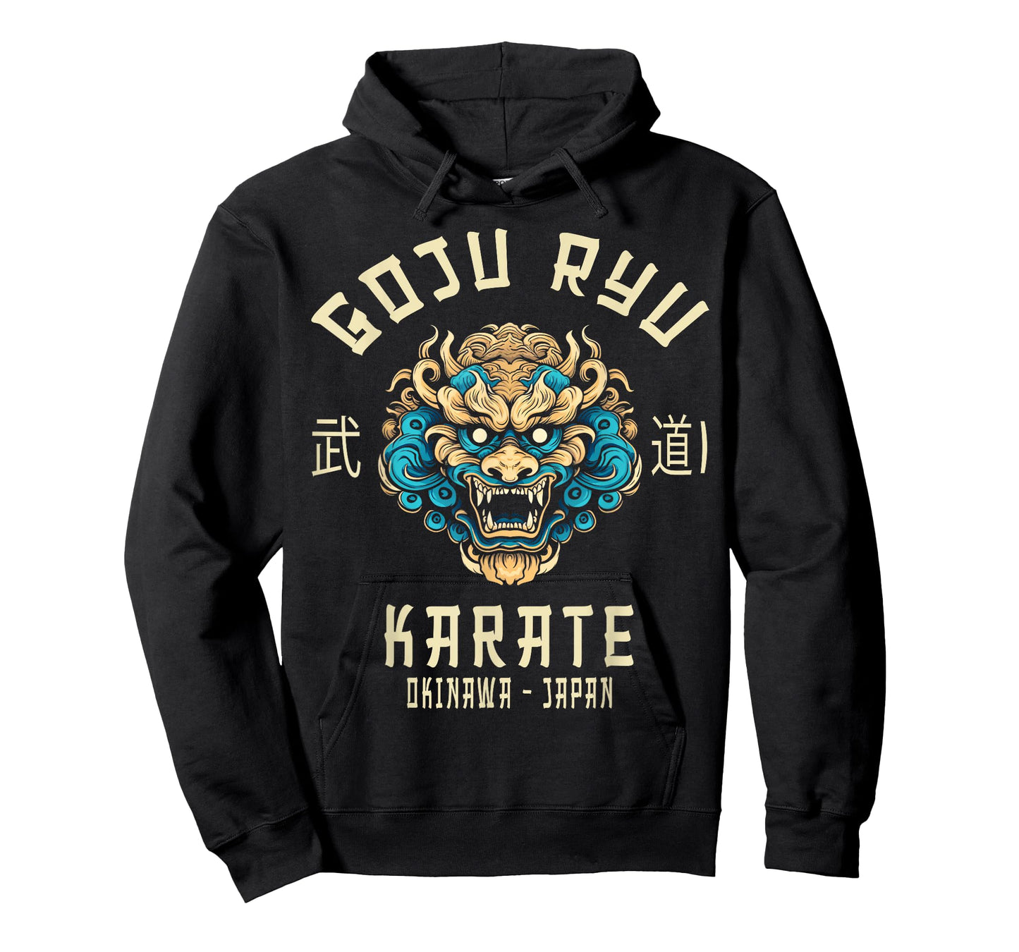 GOJU RYU MARTIAL ARTS CLOTHING CO. Goju Ryu Karate T-Shirt - Black, Unisex-Adults, Small, Short Sleeve, Classic Fit, Cotton 65% Polyester 35%