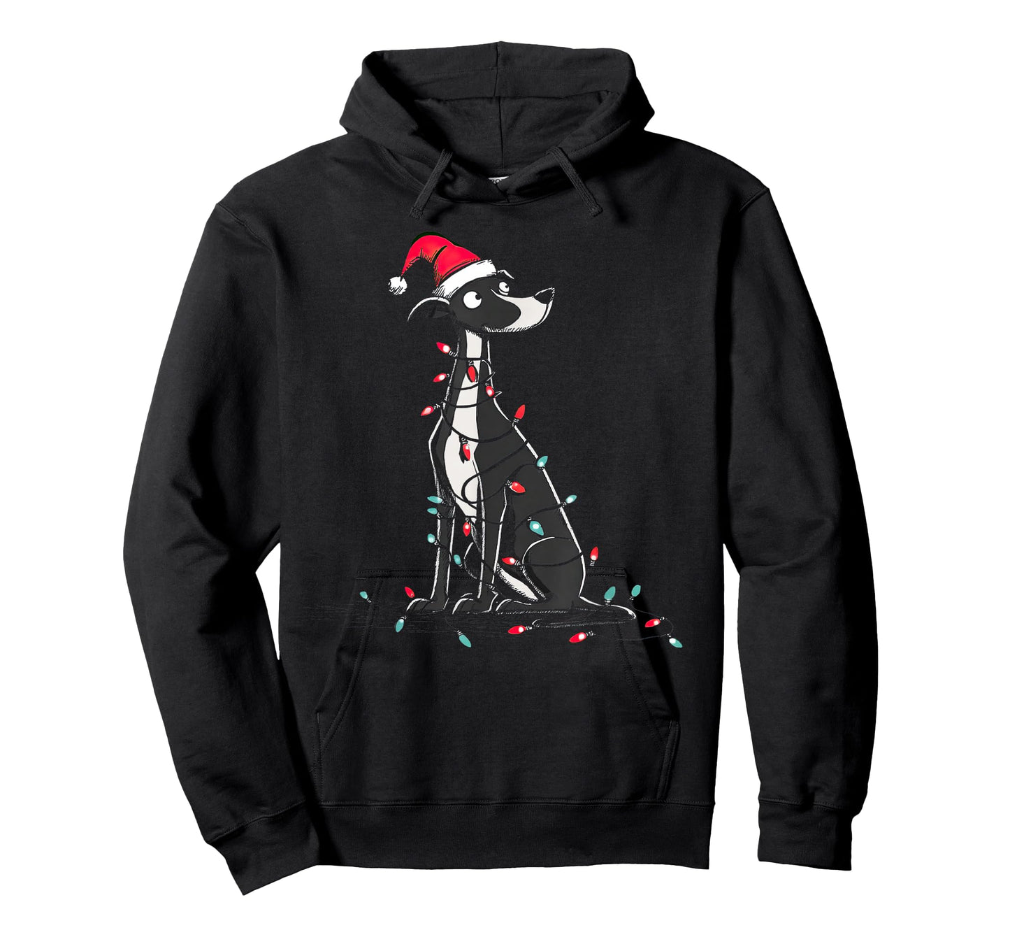 Funny Whippet Christmas Graphics Dog Lights Lover T-Shirt