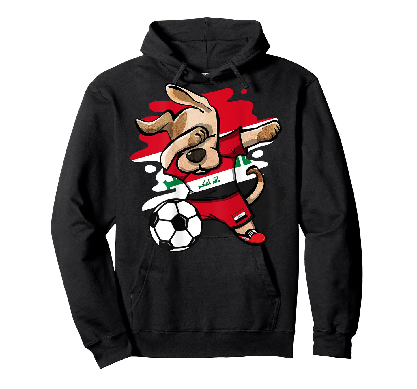 Dabbing Dog Iraq Soccer Fans Jersey Iraqi Football Lovers T-Shirt