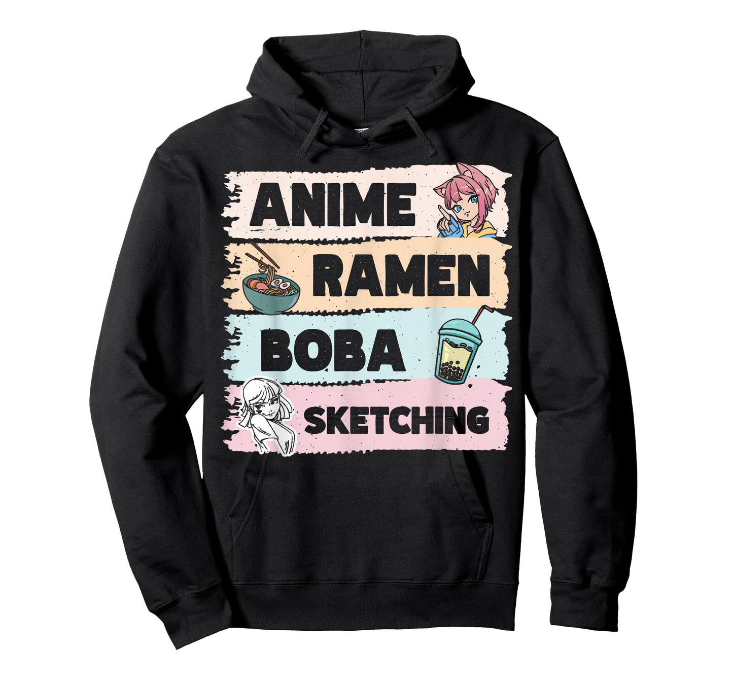 Japanese Manga Otaku Sketch Artist Bubble Tea Anime Ramen Boba Sketching T-Shirt