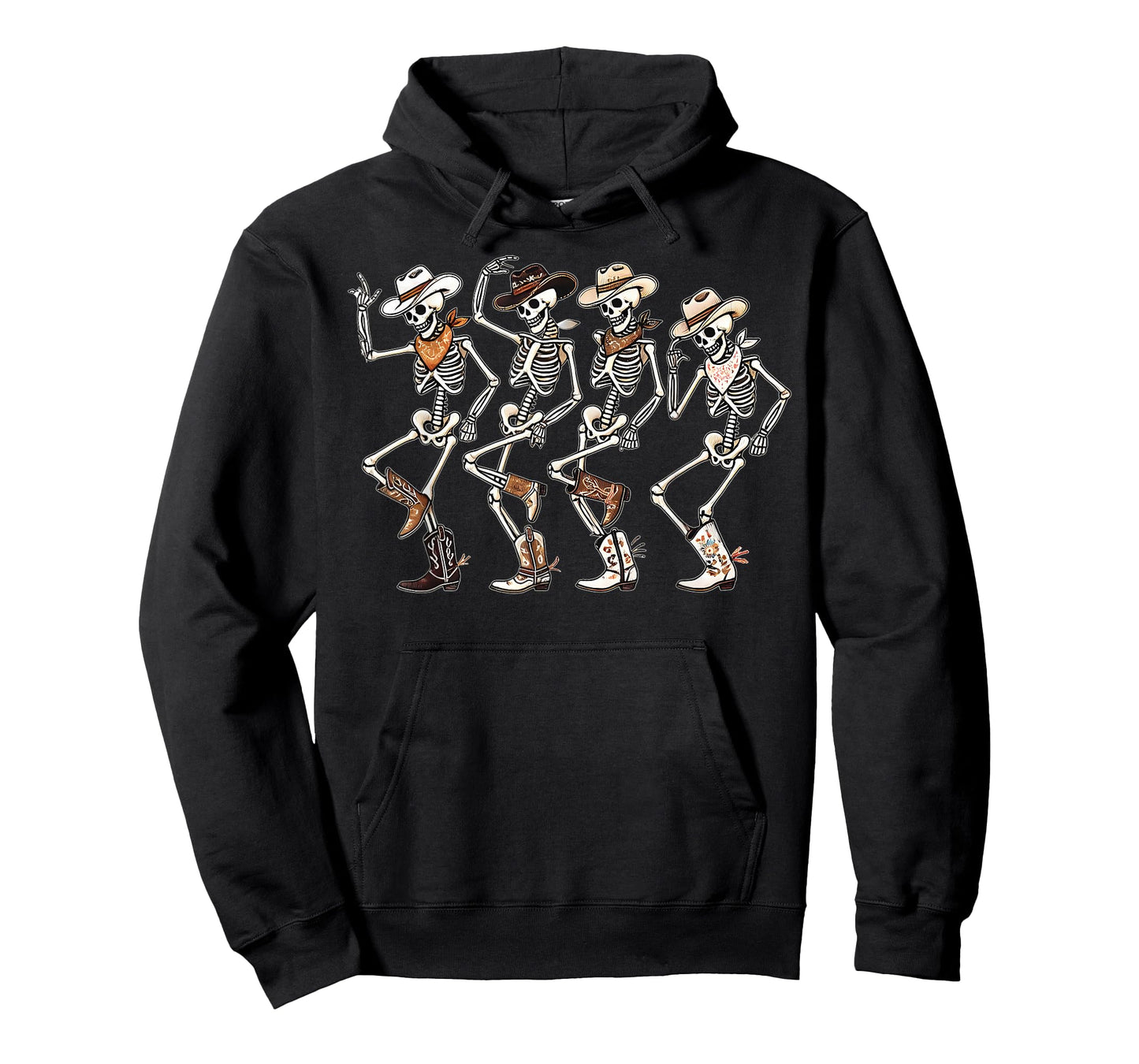 Dancing Skeleton Cowboys Western Country Rodeo Halloween T-Shirt