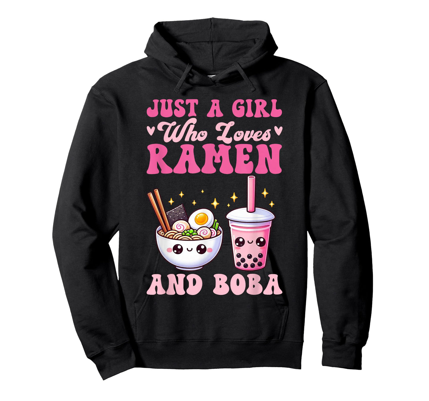 Just A Girl Who Loves Ramen And Boba Tea Bubble Tea Noodle T-Shirt