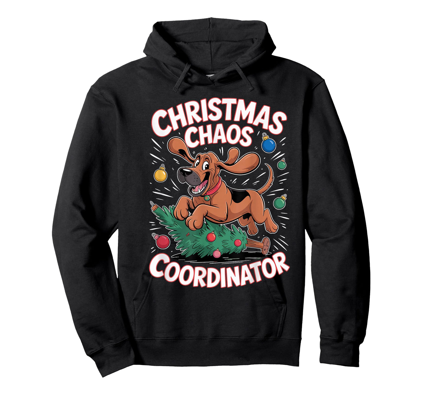 Christmas Chaos Coordinator Xmas Puppy Funny Bloodhound T-Shirt