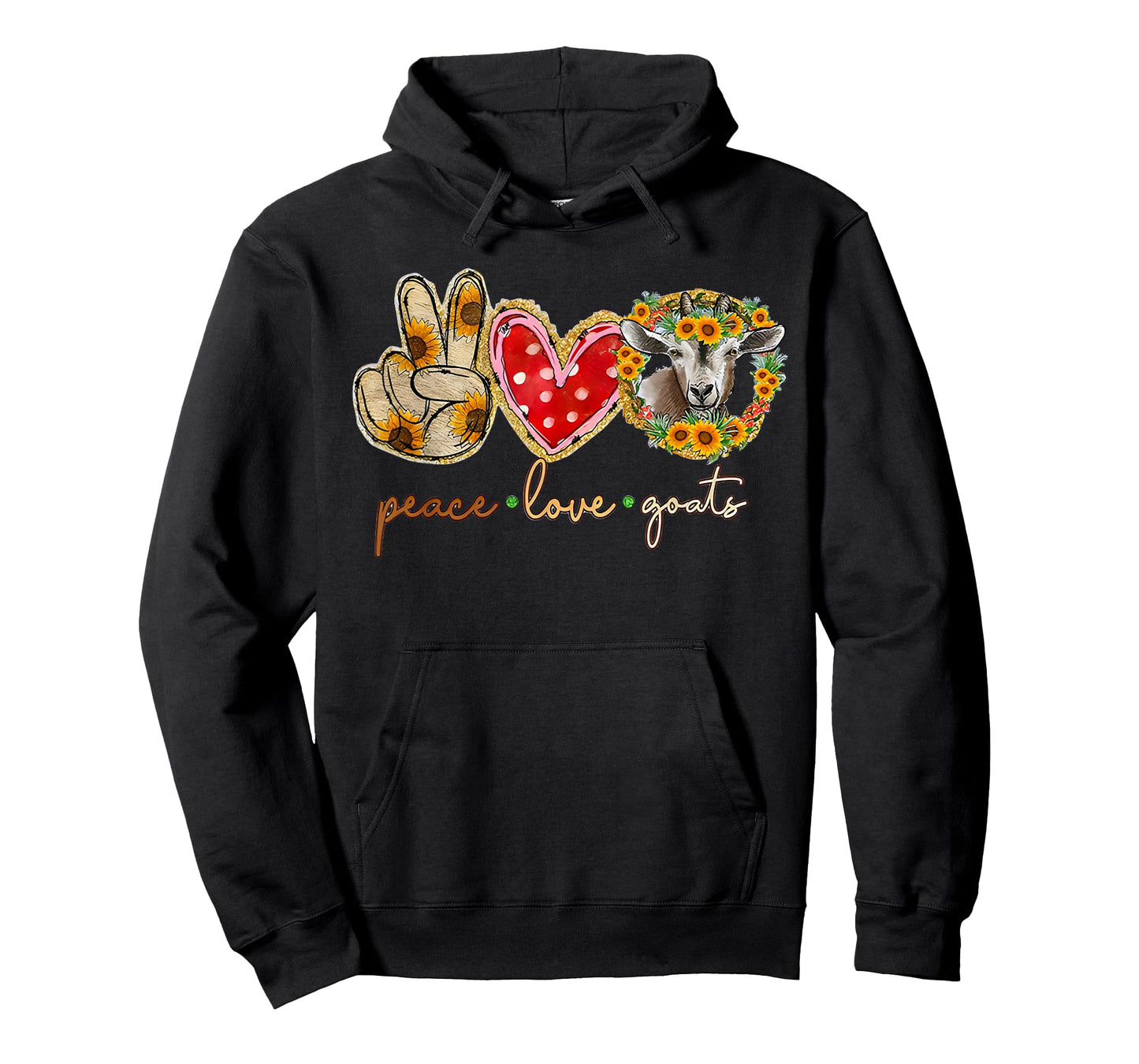 Peace Love Goats Farm Girl Goat Lover T-Shirt