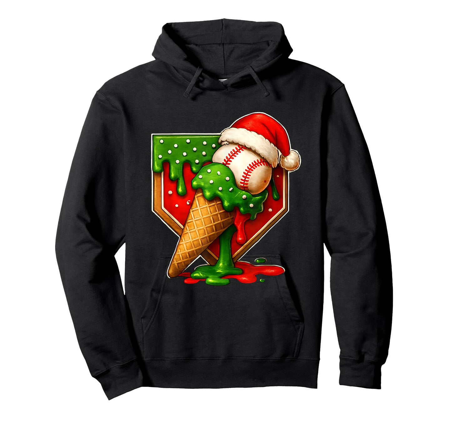 Baseball Xmas Christmas Baseball Ice Cream Drip Boys T-Shirt