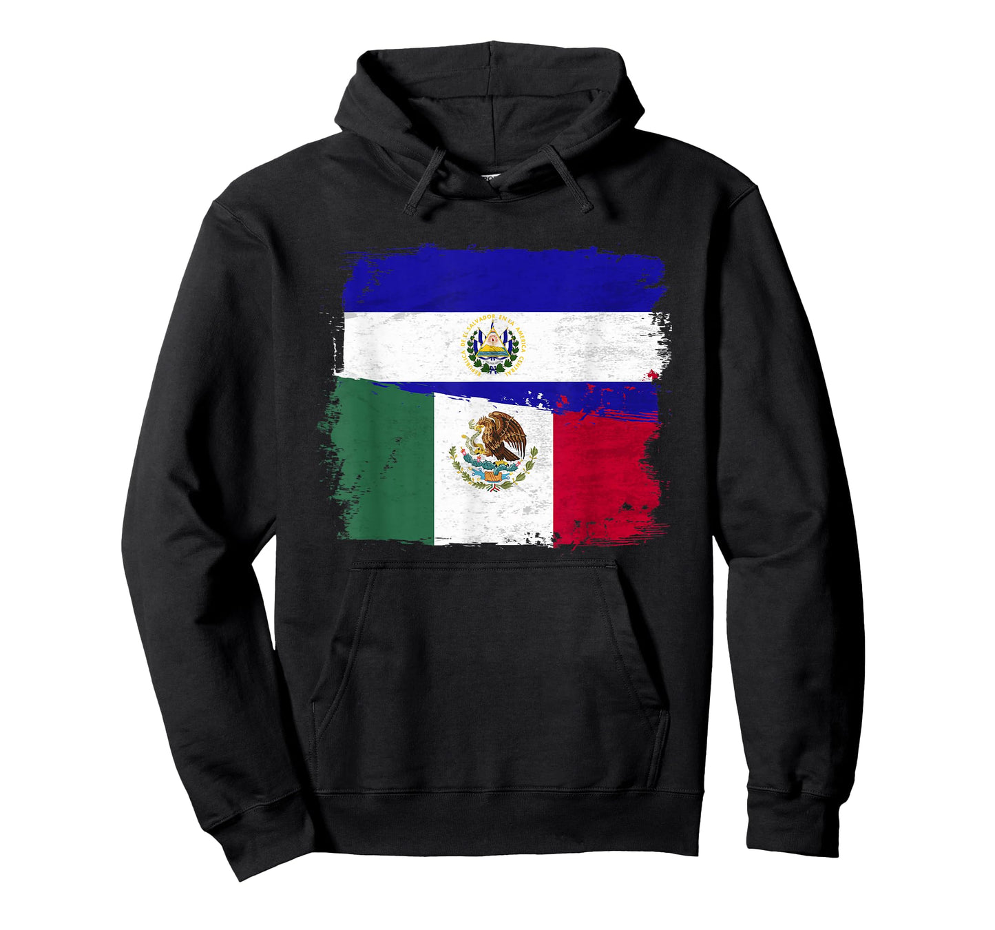 MEXICAN El Salvador Flag Half Mexican El Salvadoria Flag T-Shirt
