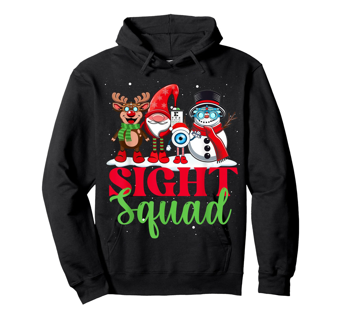 Sight Squad Reindeer Gnome Santa Funny Christmas Optometrist T-Shirt