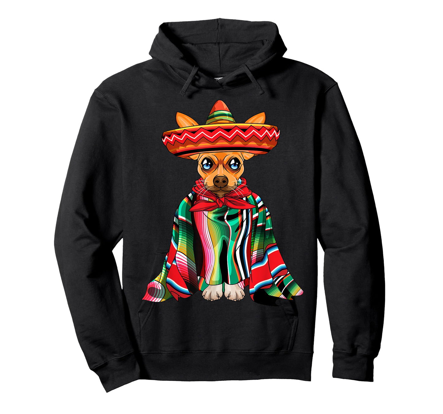 Cinco De Mayo Chihuahua Dog Wearing Poncho And Sombrero T-Shirt for Men Women Kids