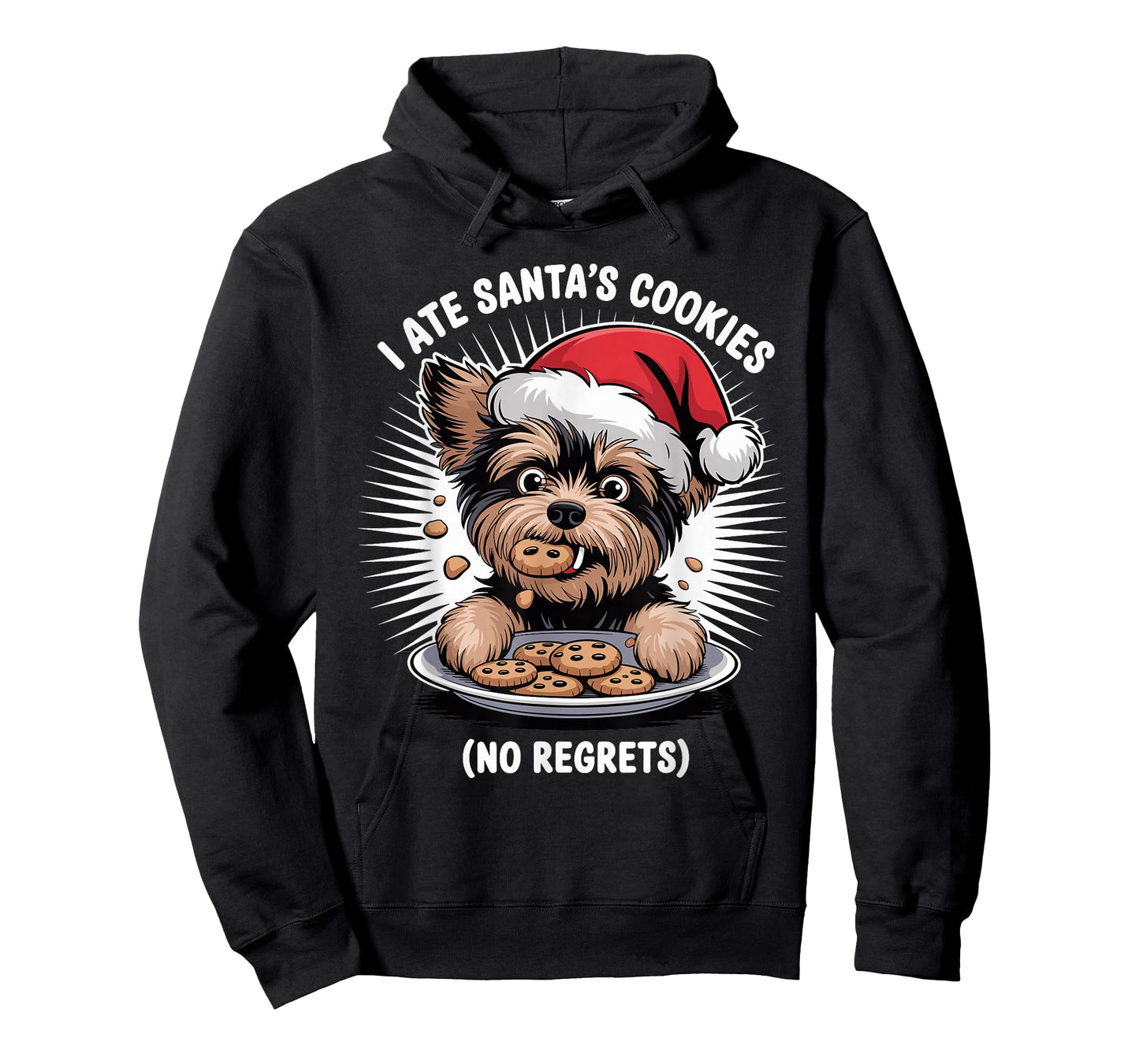 I Ate Santas Cookies Xmas Puppy Funny Christmas Yorkiepoo T-Shirt