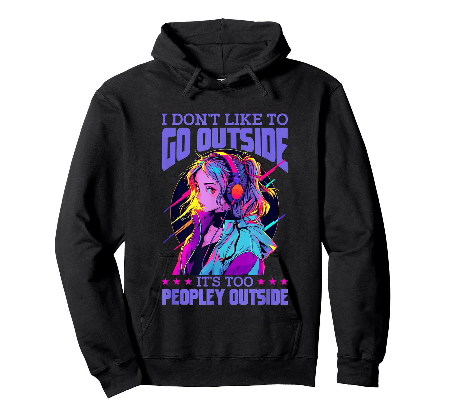 I Don't Like To Go Outside It's Too Peopley Outside Anime T-Shirt