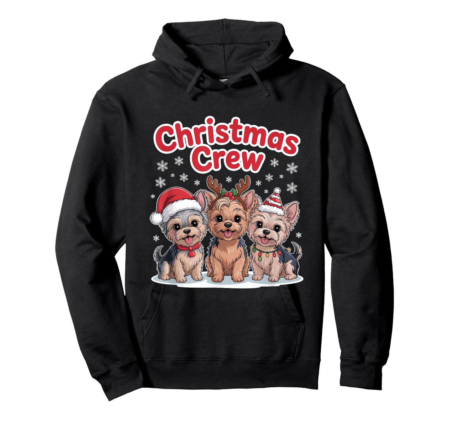 Christmas Crew Puppy Dog Funny Christmas Yorkshire Terrier T-Shirt