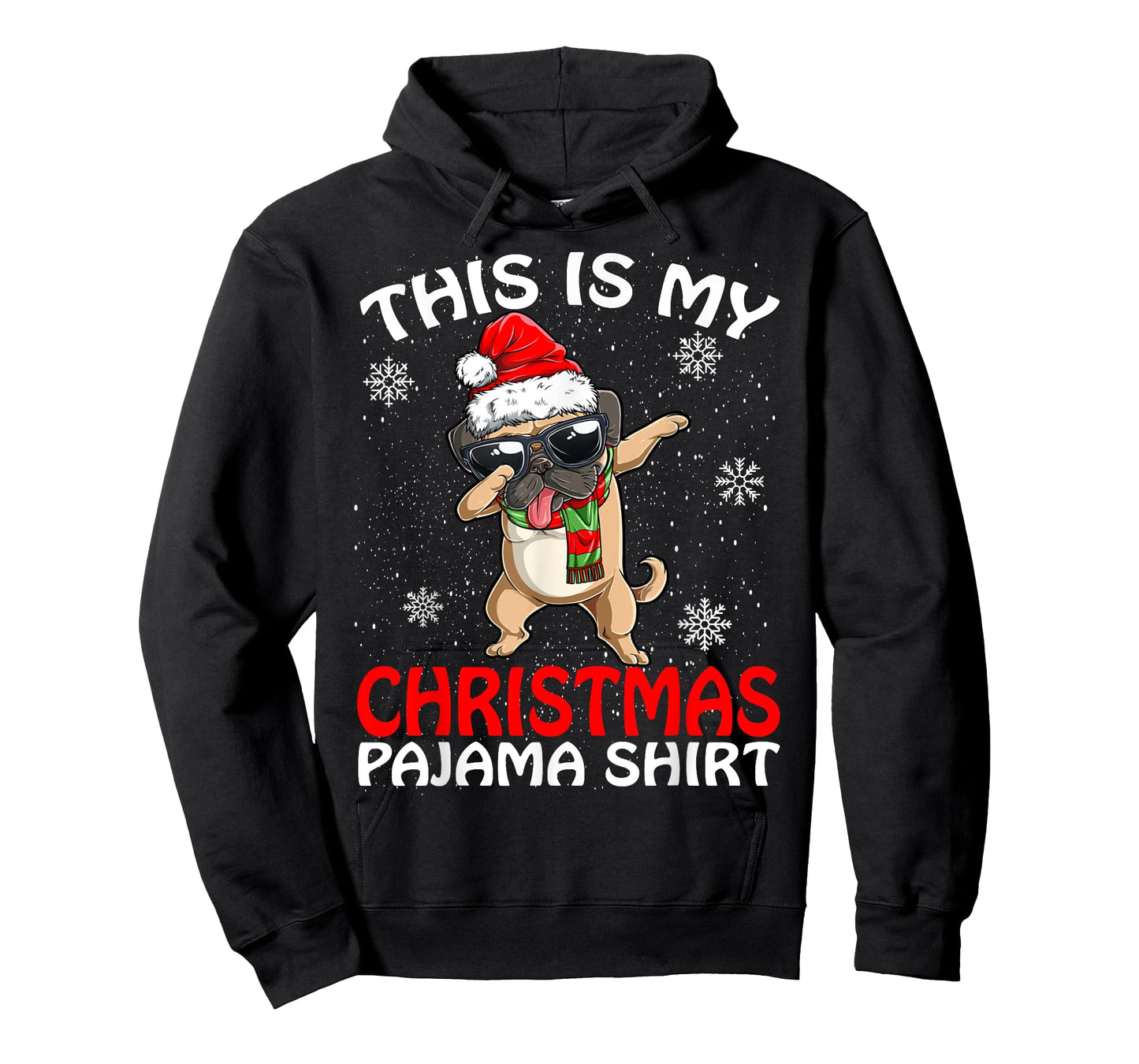 This Is My Christmas Pajama Shirt Pug Santa T-Shirt