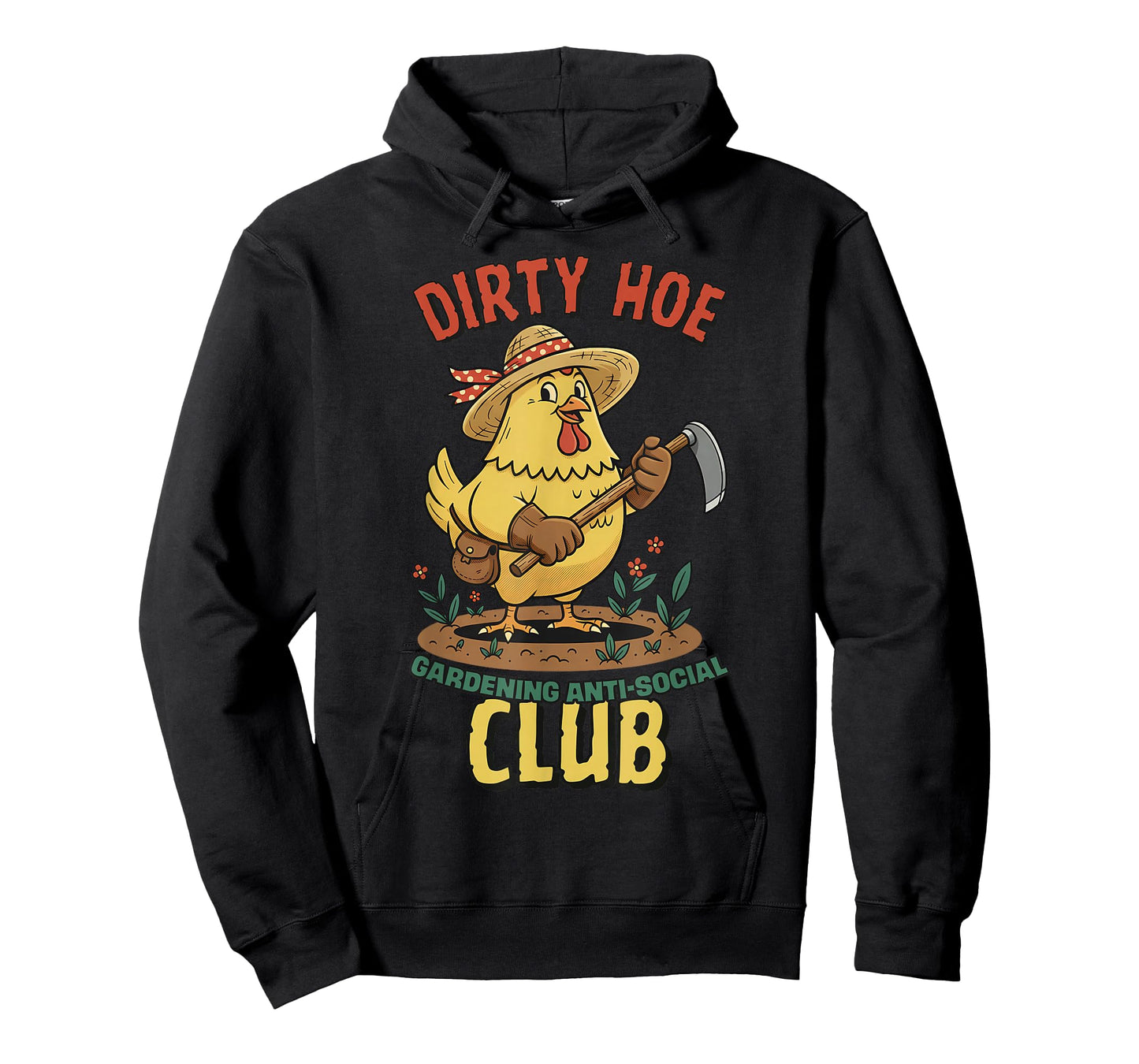 Dirty Hoe Gardening Social Club Retro 1940s Country Chicken T-Shirt