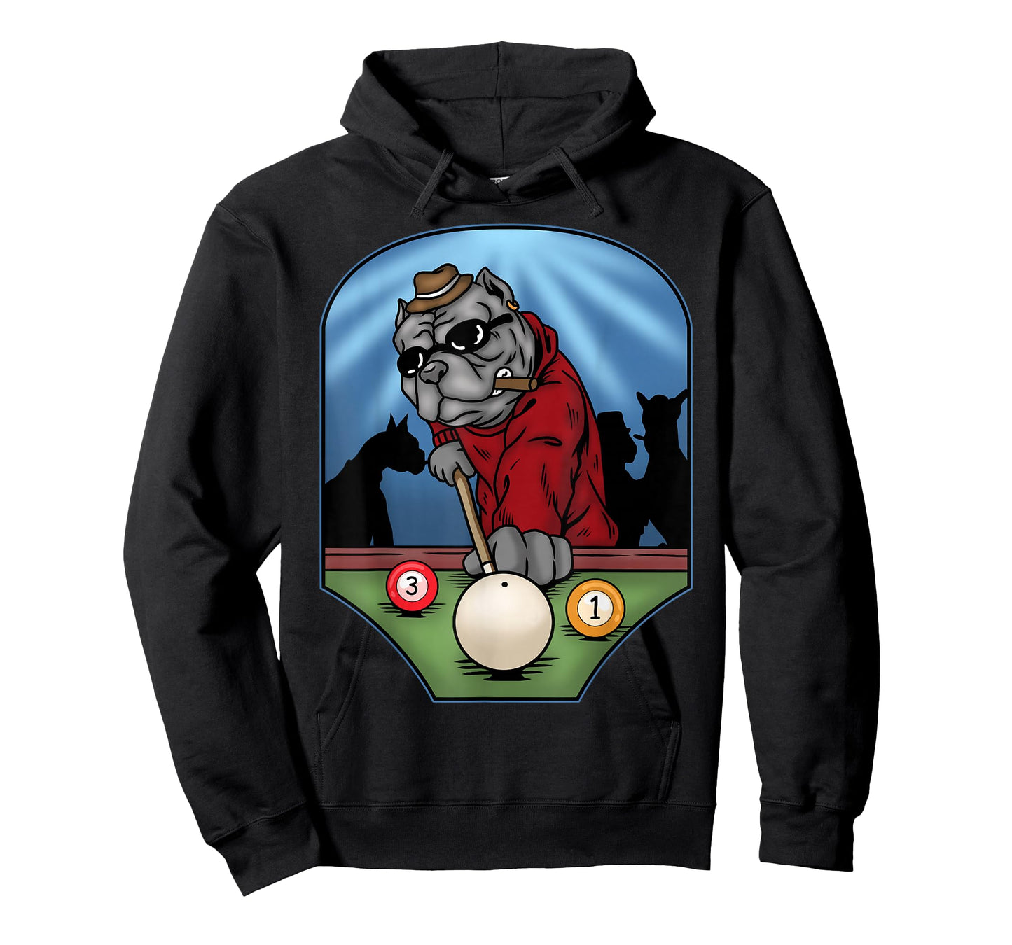 Funny Billiard Pool Player American Bully Dog Billiards T-Shirt