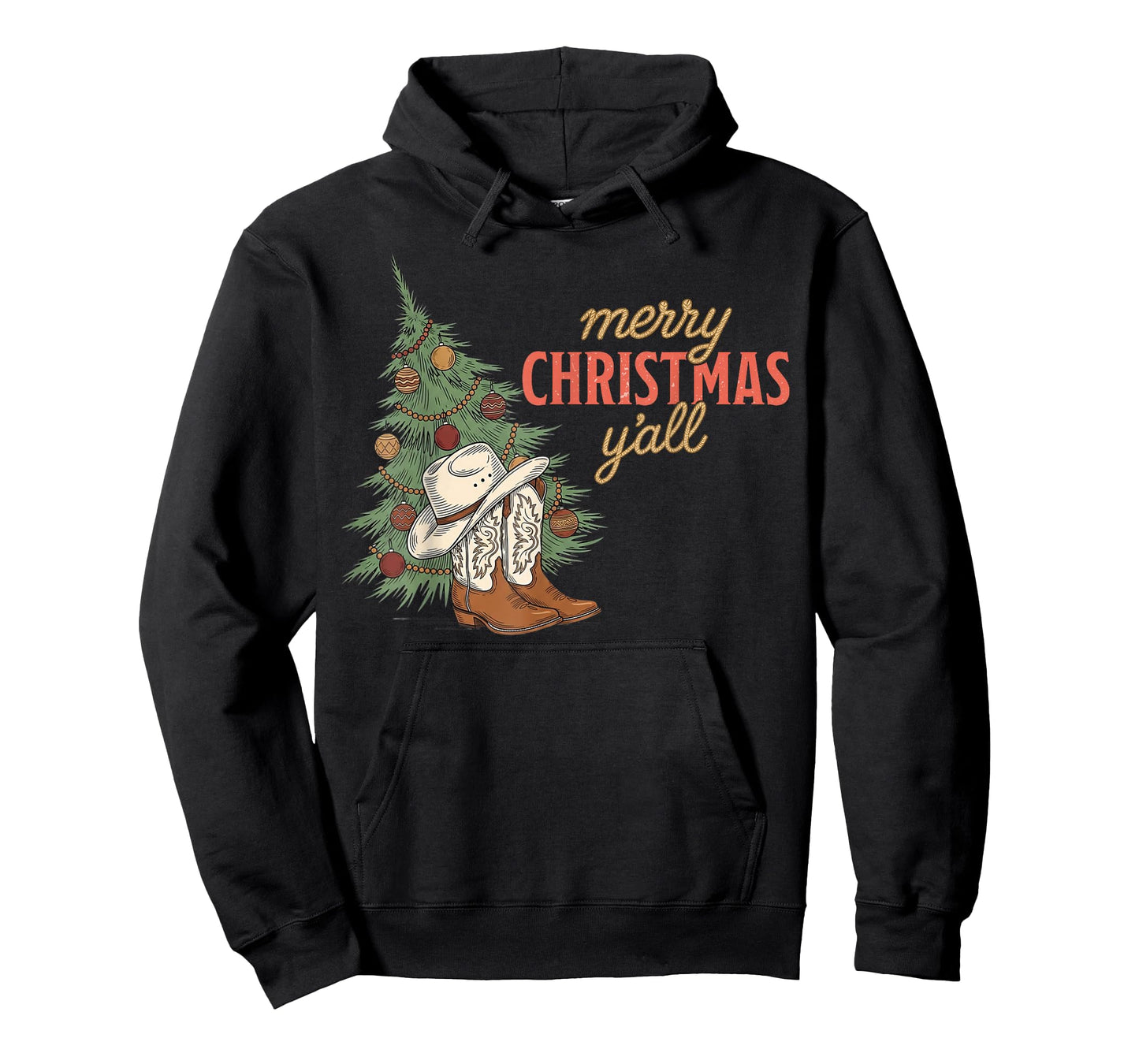Merry Christmas Y’All Western Cowboy Holiday Men Women Kids T-Shirt