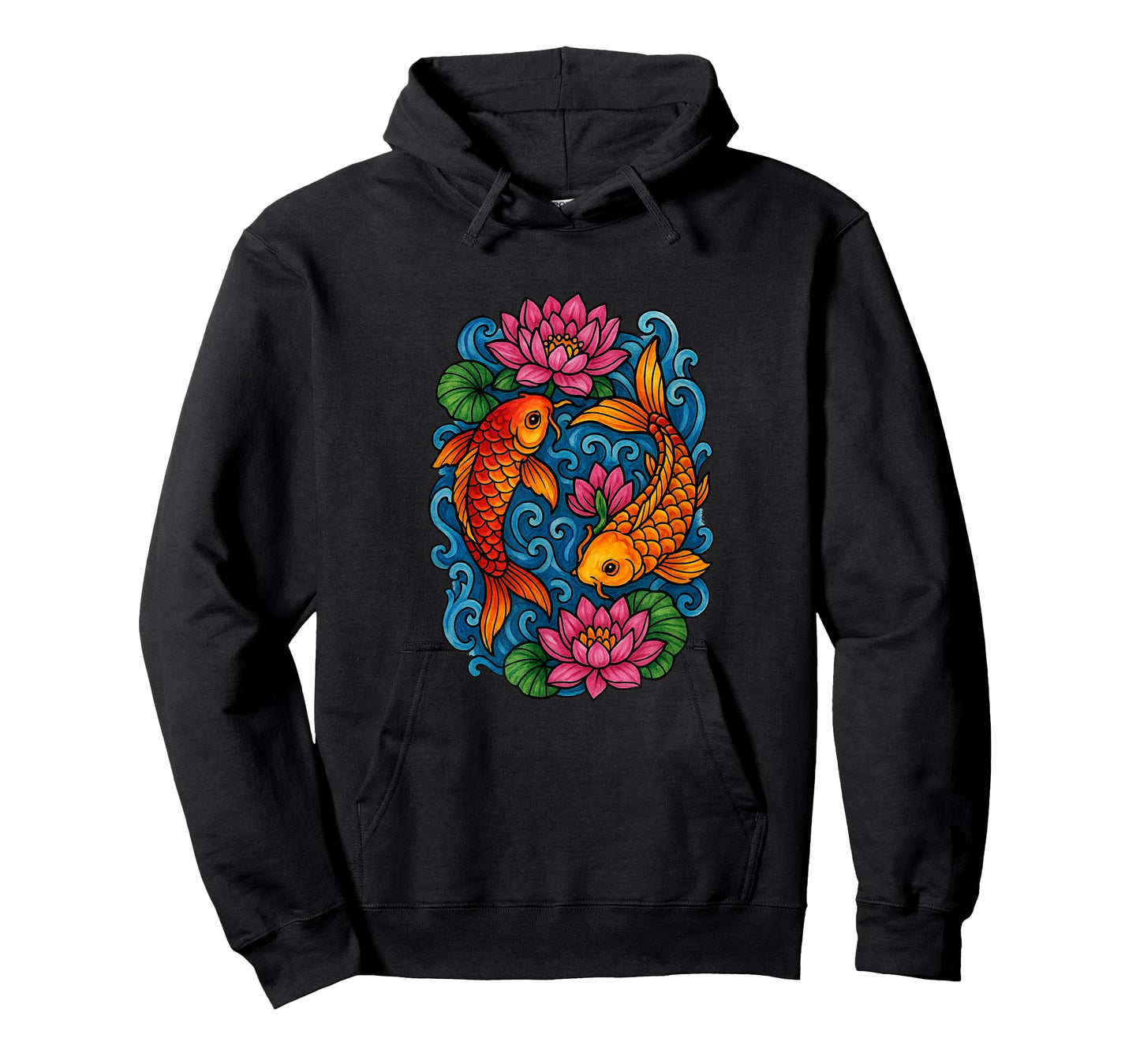 Koi and Lotus Flowers Peaceful Zen Nature Inspired Design T-Shirt