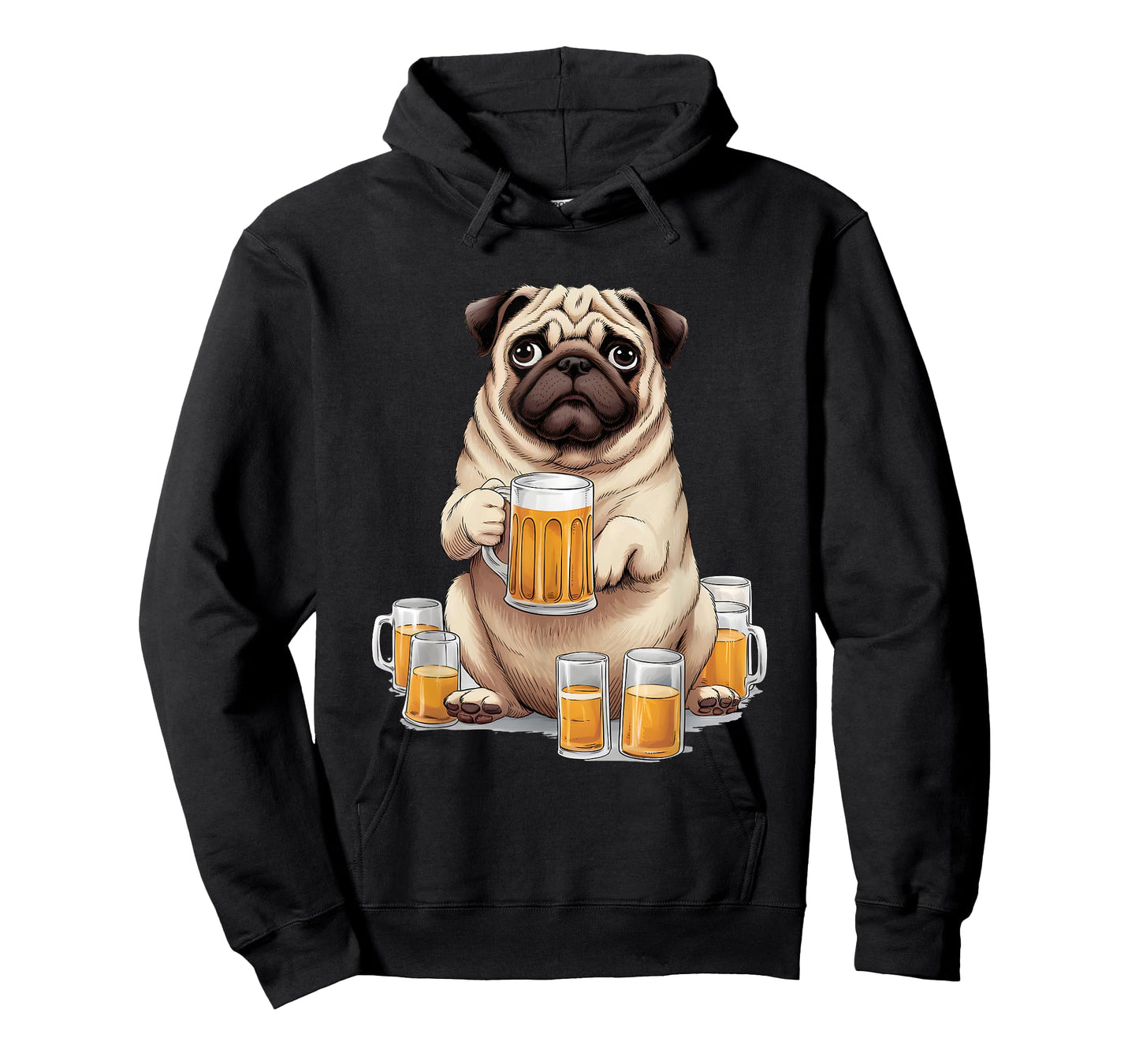 Pug Drinking Beer - Funny Beer Drinking Dog Lover Men Women T-Shirt