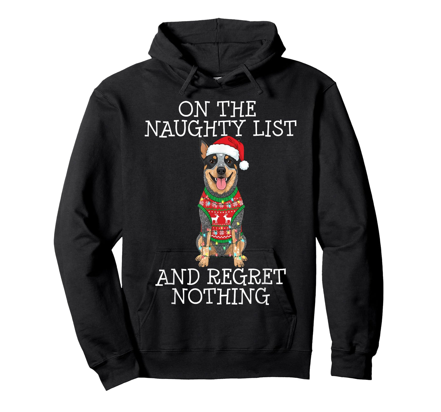 Funny Christmas Australian Cattle Dog Naughty List T-Shirt