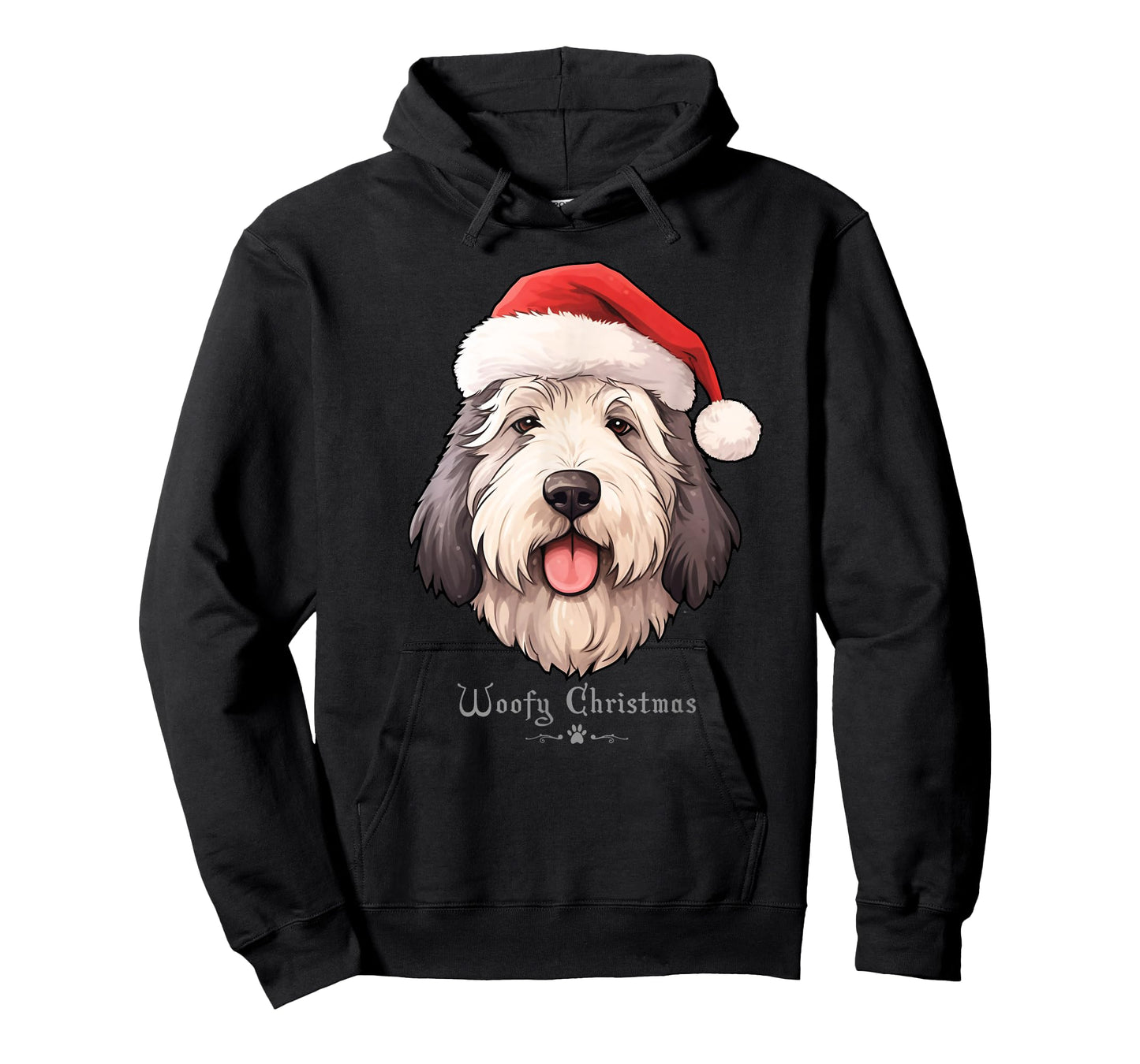 Old English Sheepdog Funny Woofy Christmas Simple Design T-Shirt