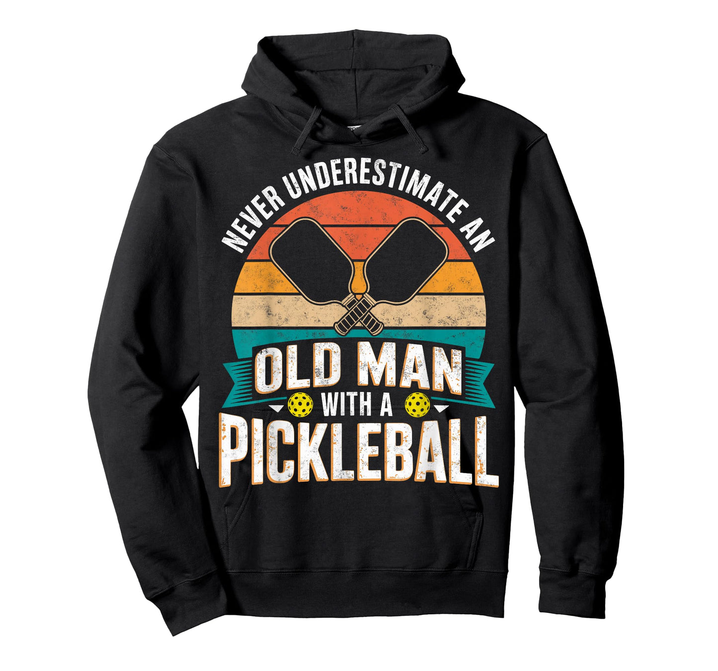 Never Underestimate Old Man with a Pickleball Paddle Grandpa T-Shirt