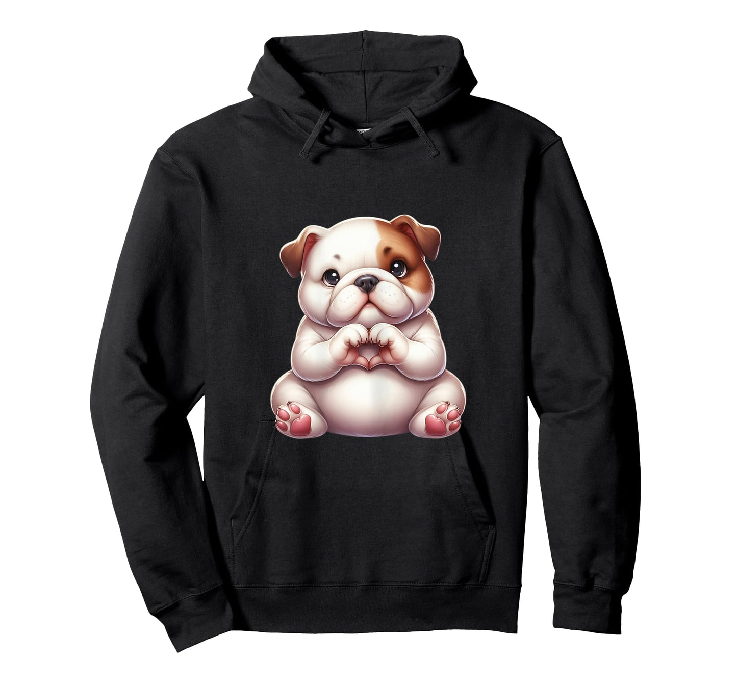 Cute Bulldog Giving Heart Hand Tee - Spread Love and Joy T-Shirt