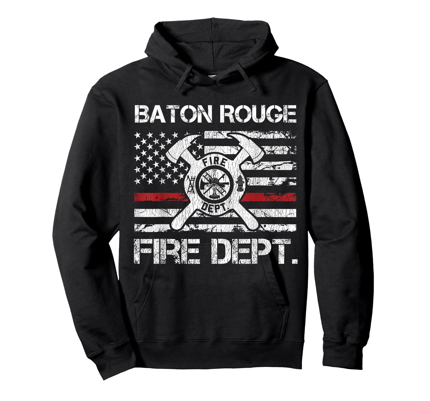 Baton Rouge Louisiana Fire Department Thin Red Line Logo T-Shirt