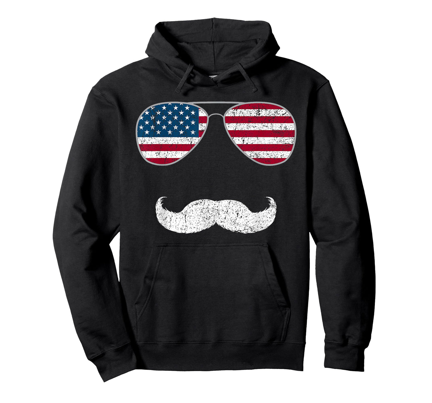 American Flag Sunglasses Mustache Novelty T-shirt T-Shirt