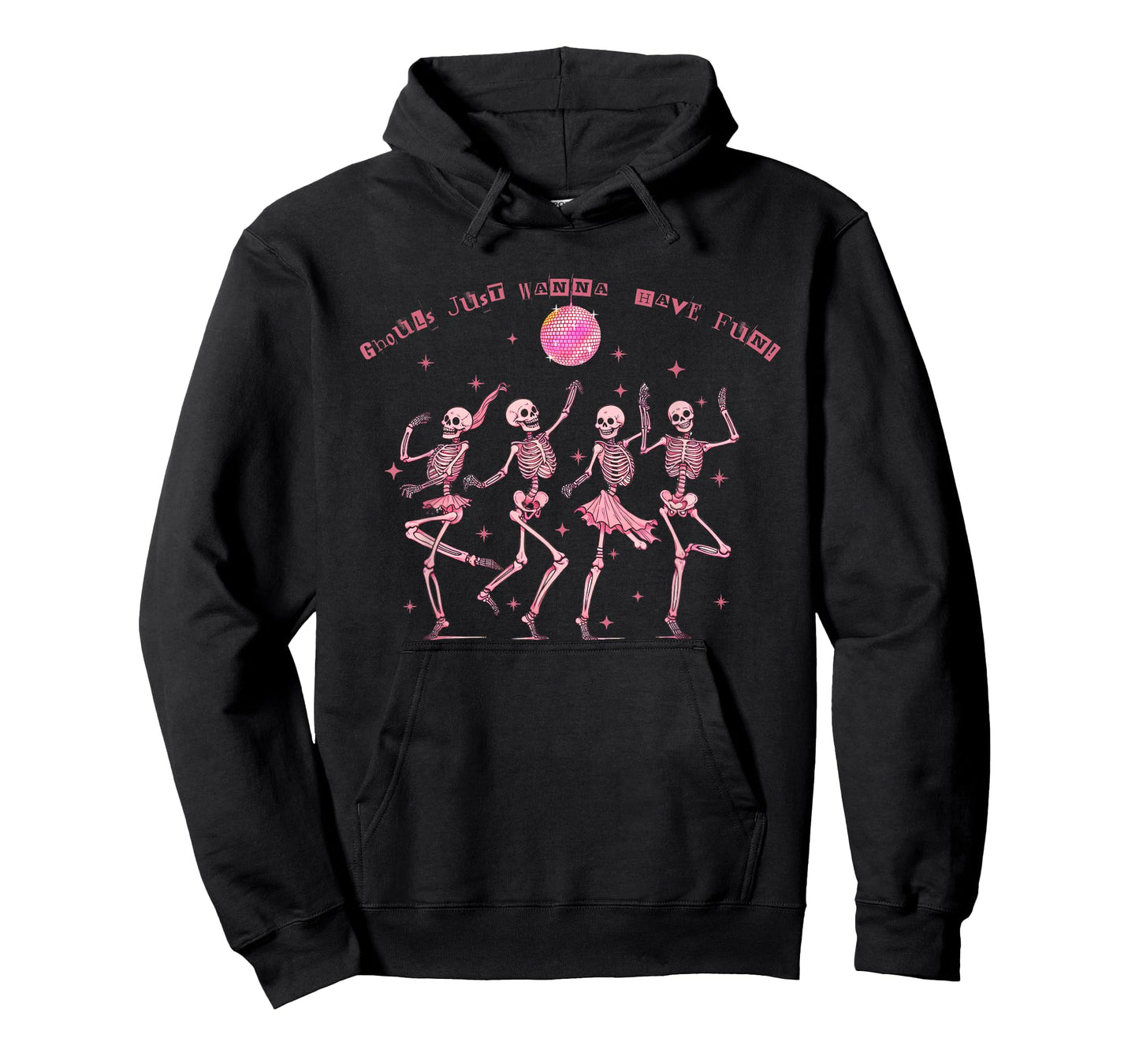 Girl Ghouls Just Wanna Have Fun Disco Party Dancing Skeleton T-Shirt