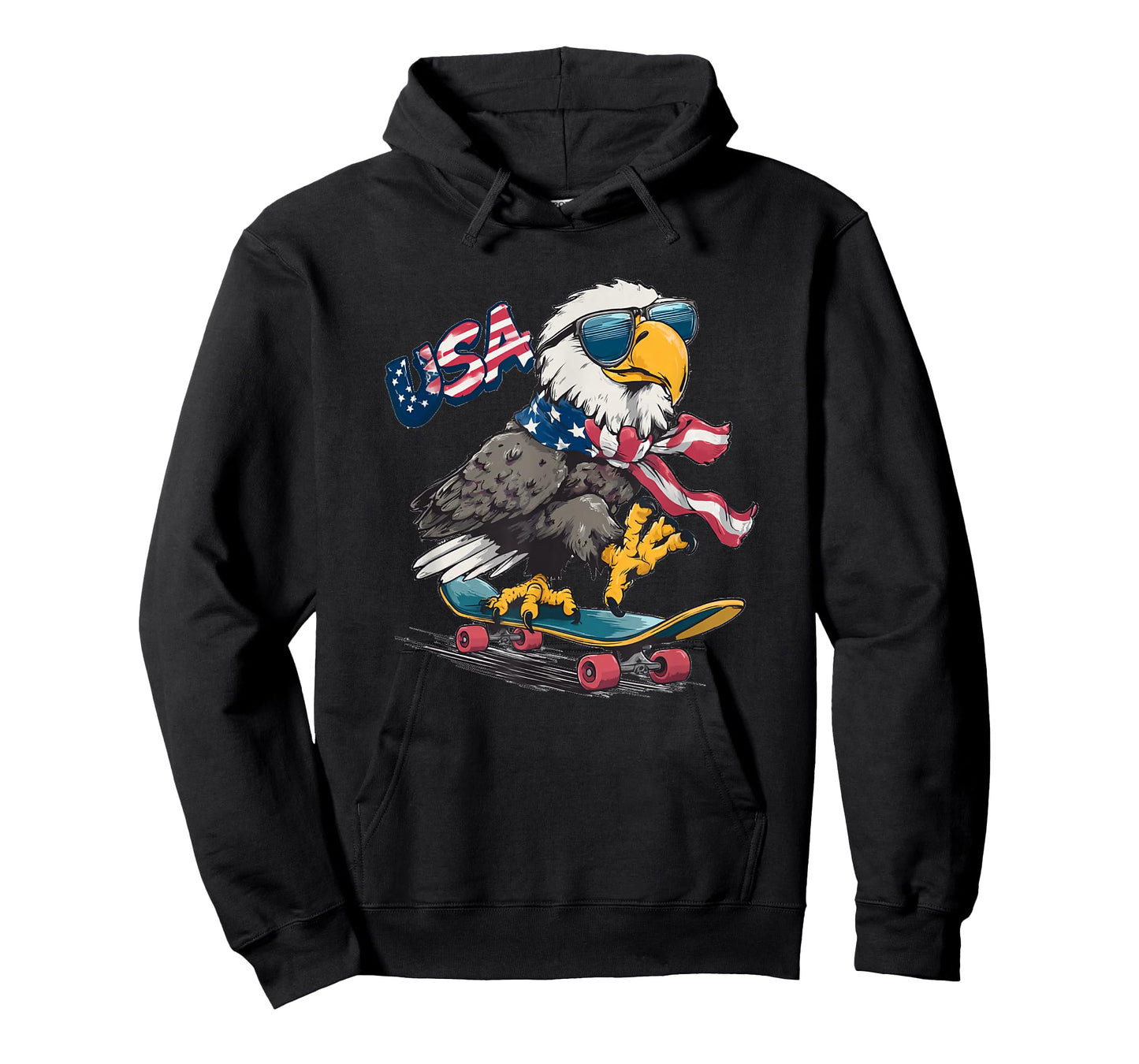 Patriotic Skateboard Costume with USA and Eagle T-Shirt