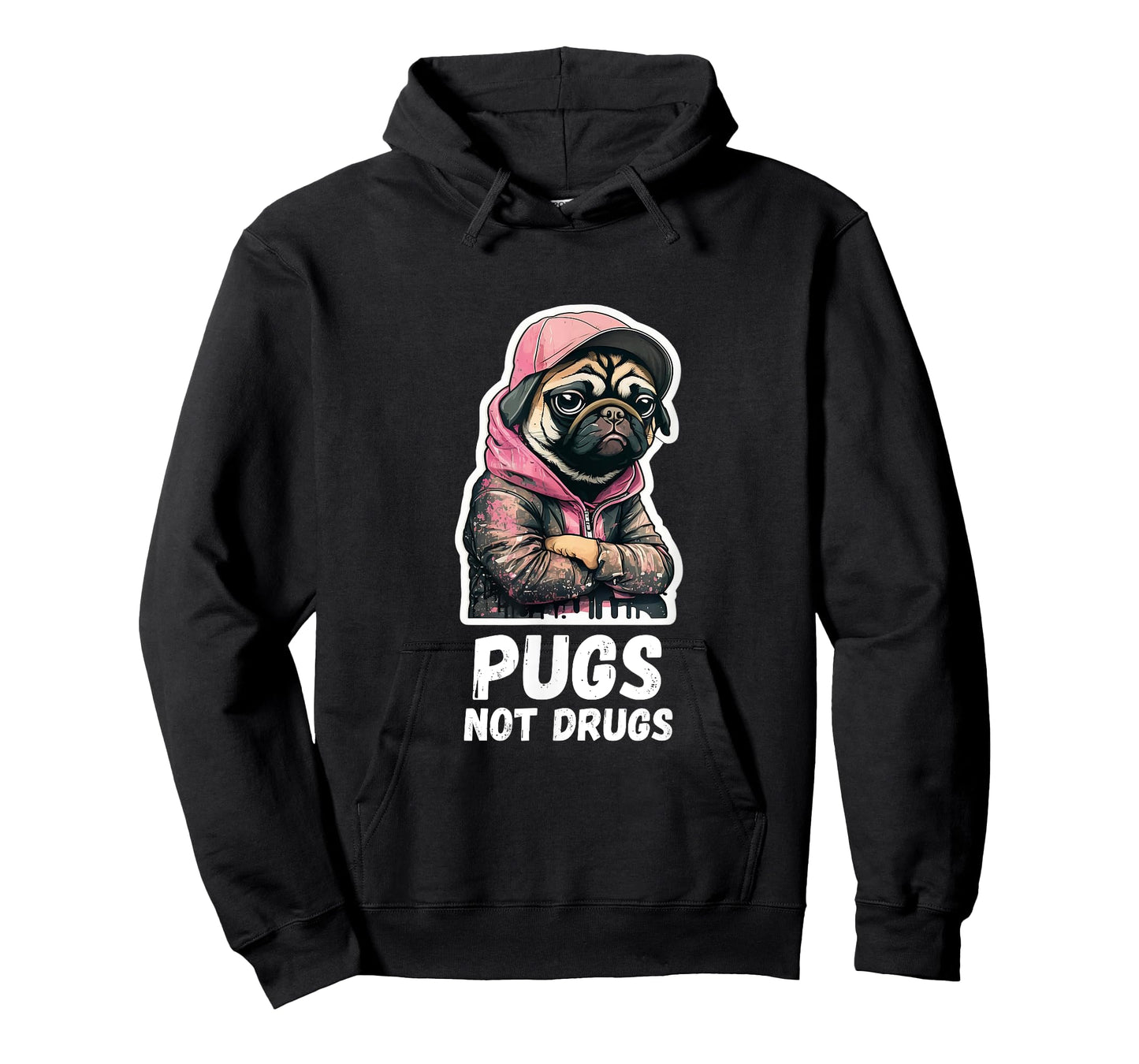 Pugs, not Drugs - Moody Cool Pug Funny Dog Pugs Lover T-Shirt