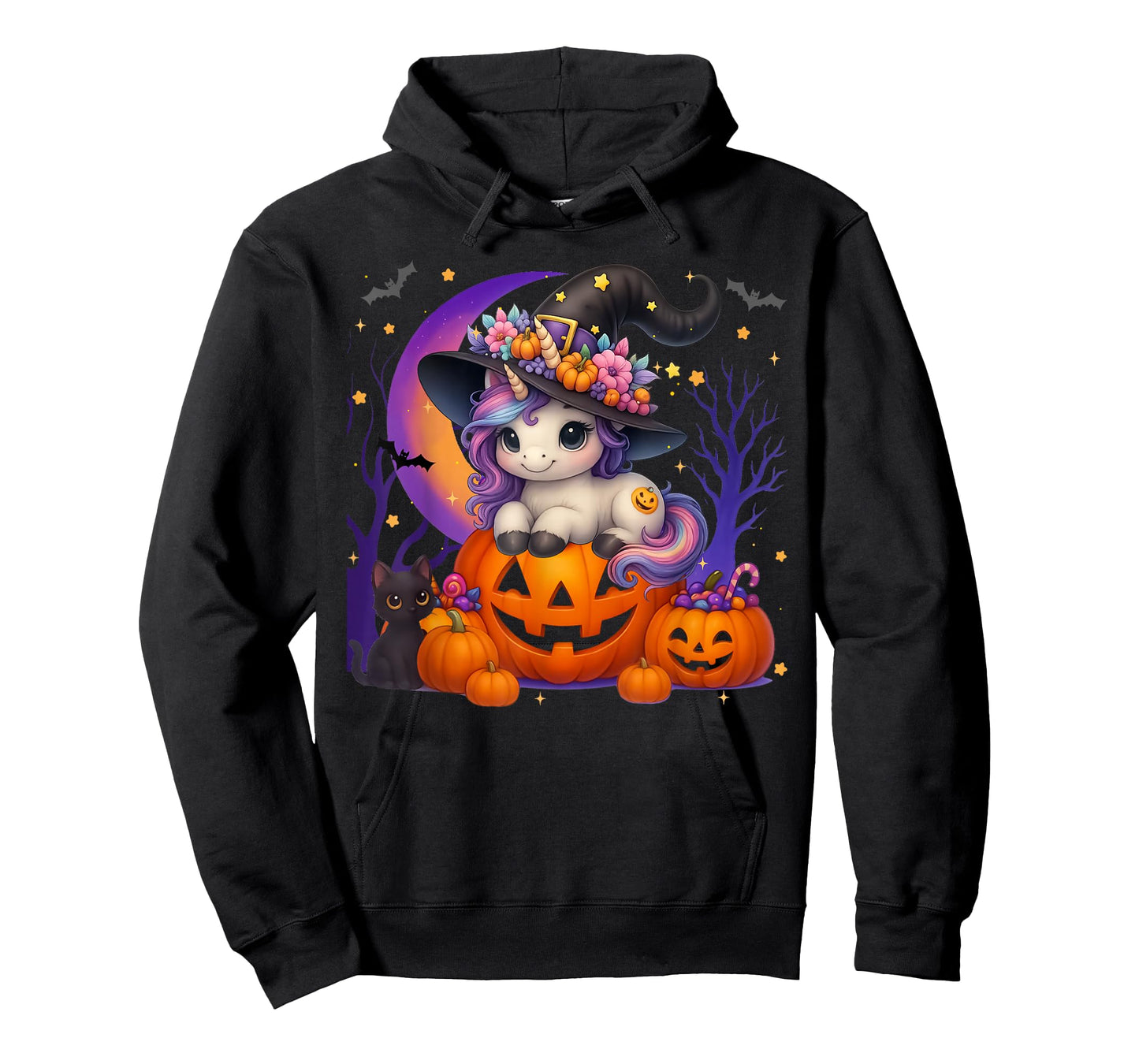 Cute Witch Unicorrn Jack O lantern Halloween Costumes Girls T-Shirt