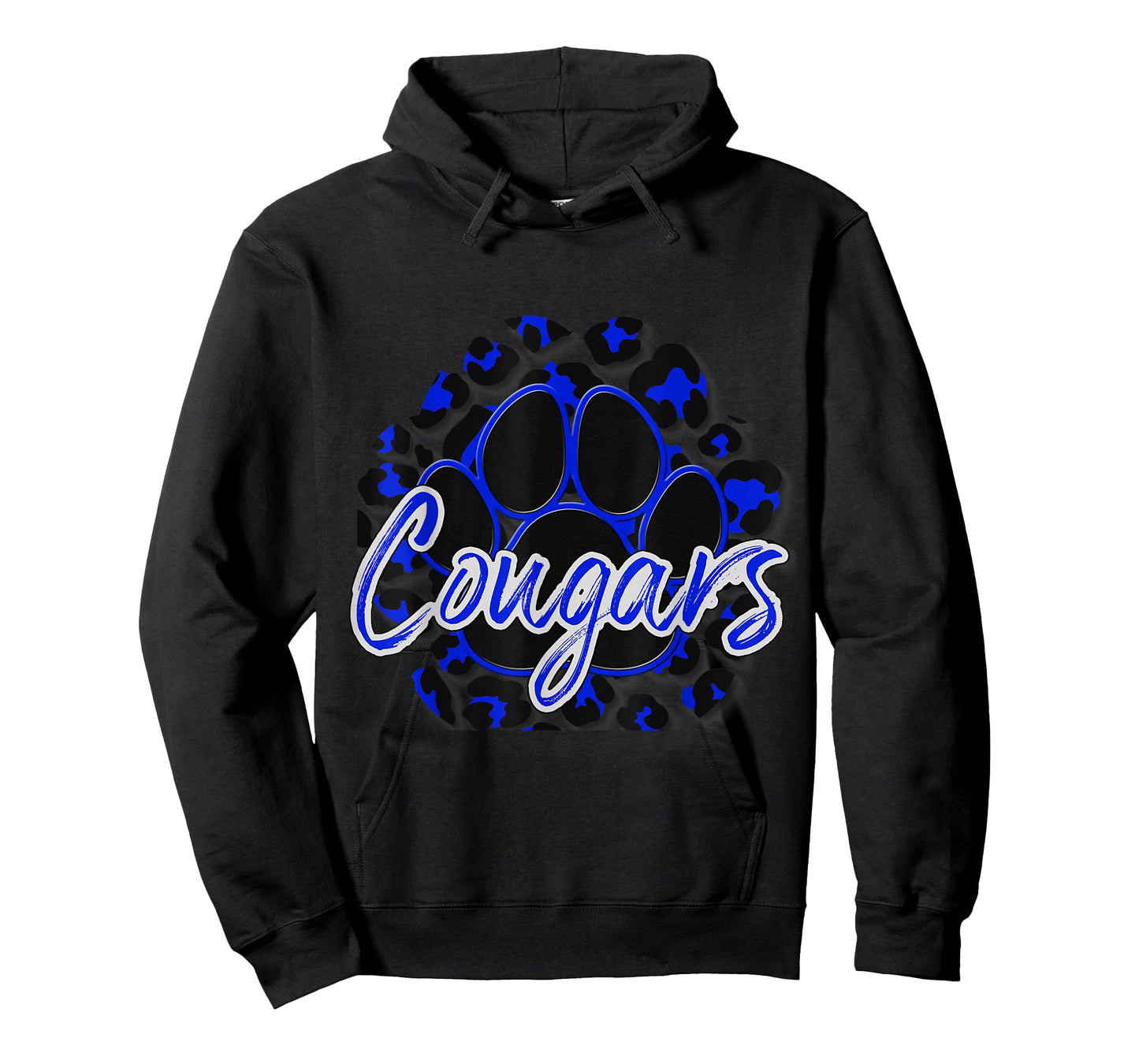 Cougar Blue Black Cheetah School Sports Fan Team Spirit T-Shirt